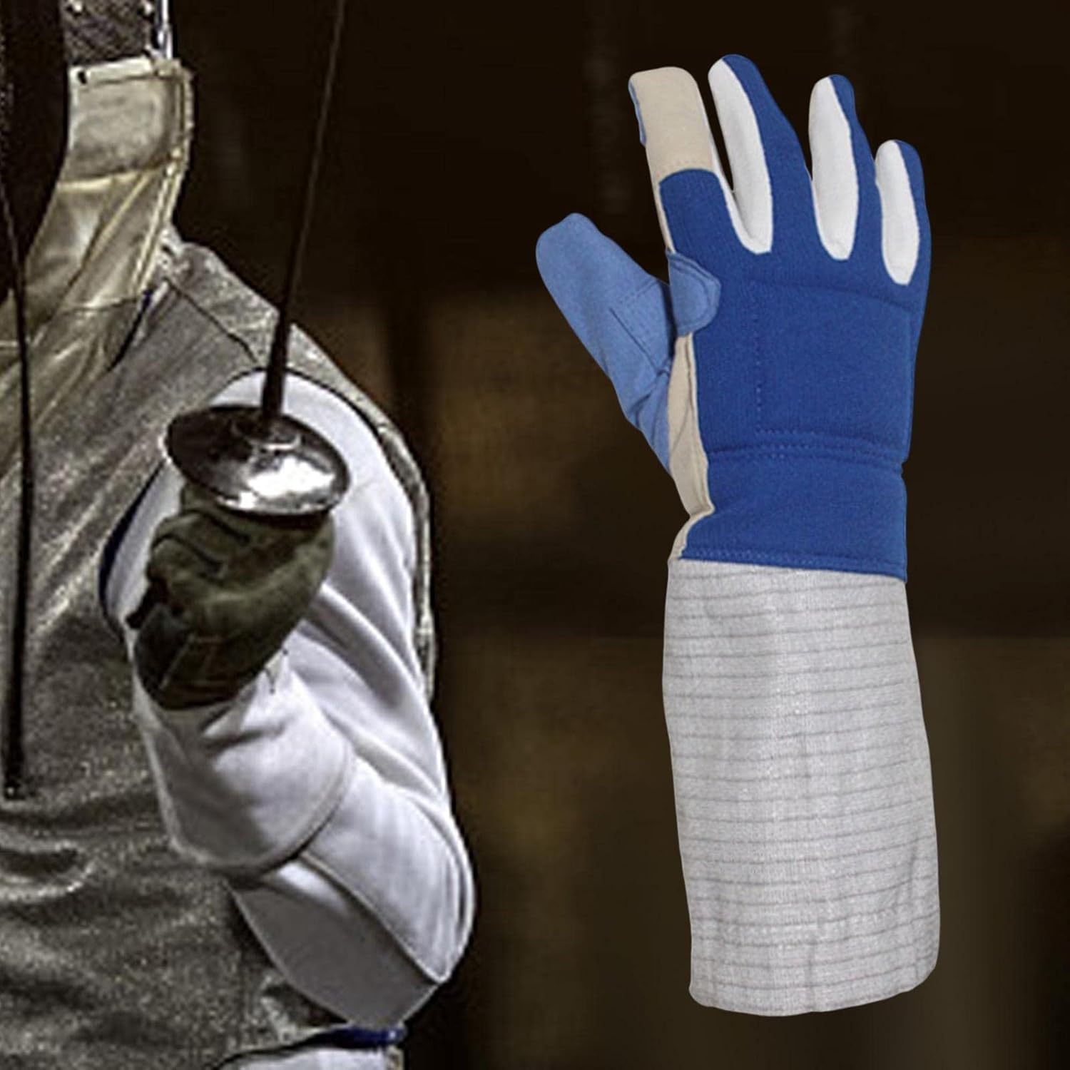 Guante de esgrima, guante de entrenamiento de esgrima, lavable para cerca, entrenamiento de combate, protección especial para papel de espada,