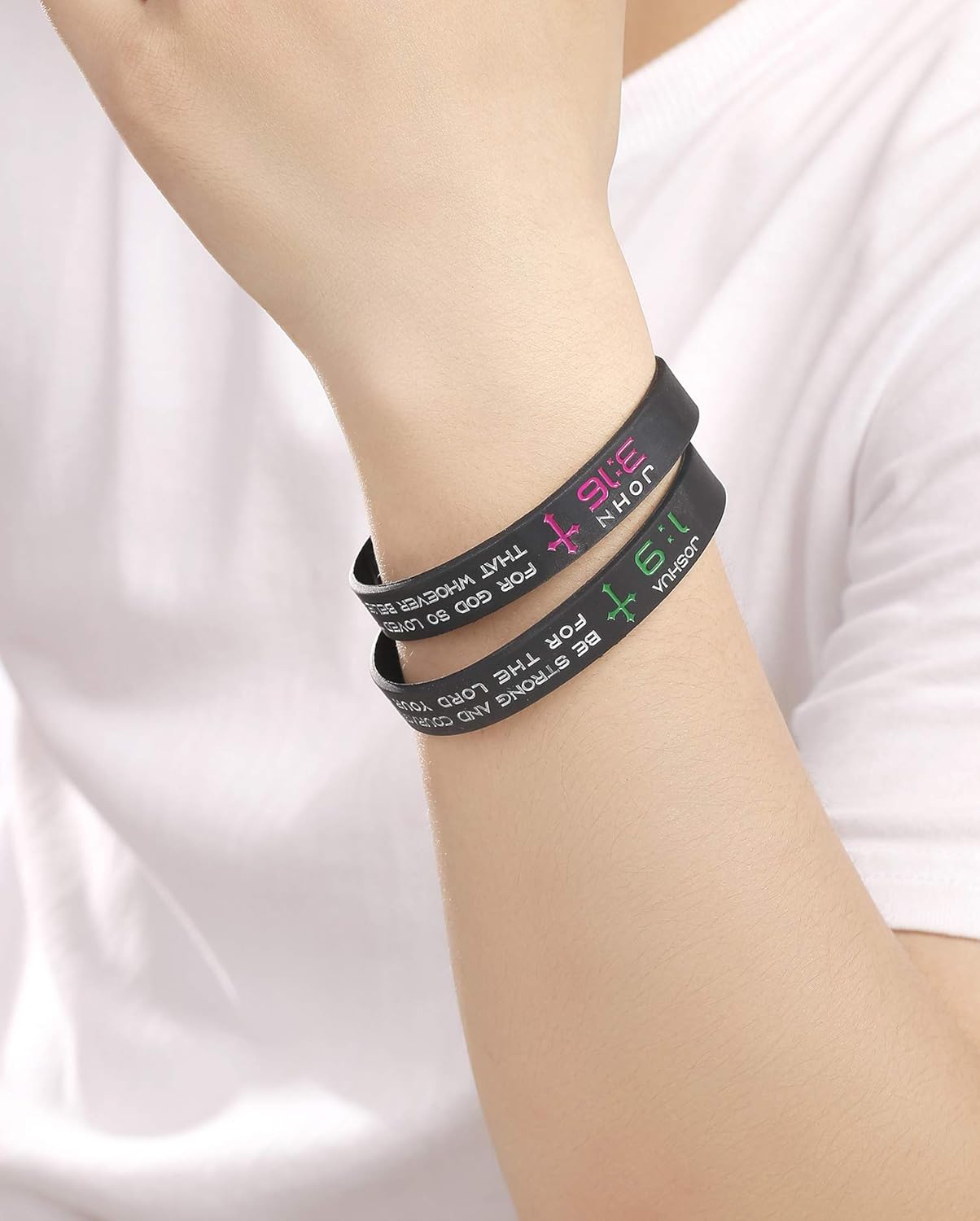 Juego de 4 pulseras motivacionales de silicona con versículos bíblicos de Filipenses 413, joyería religiosa cristiana, regalo para hombres y mujeres