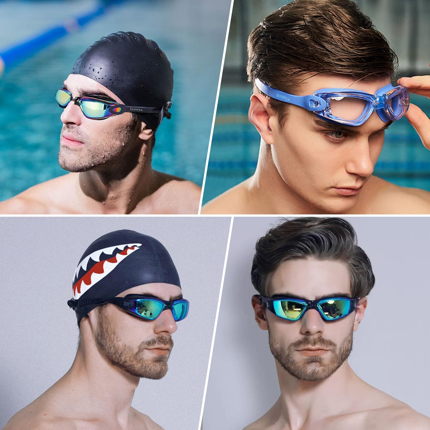 Gafas de natación antivaho sin fugas, protección completa para adultos, hombres, mujeres y jóvenes