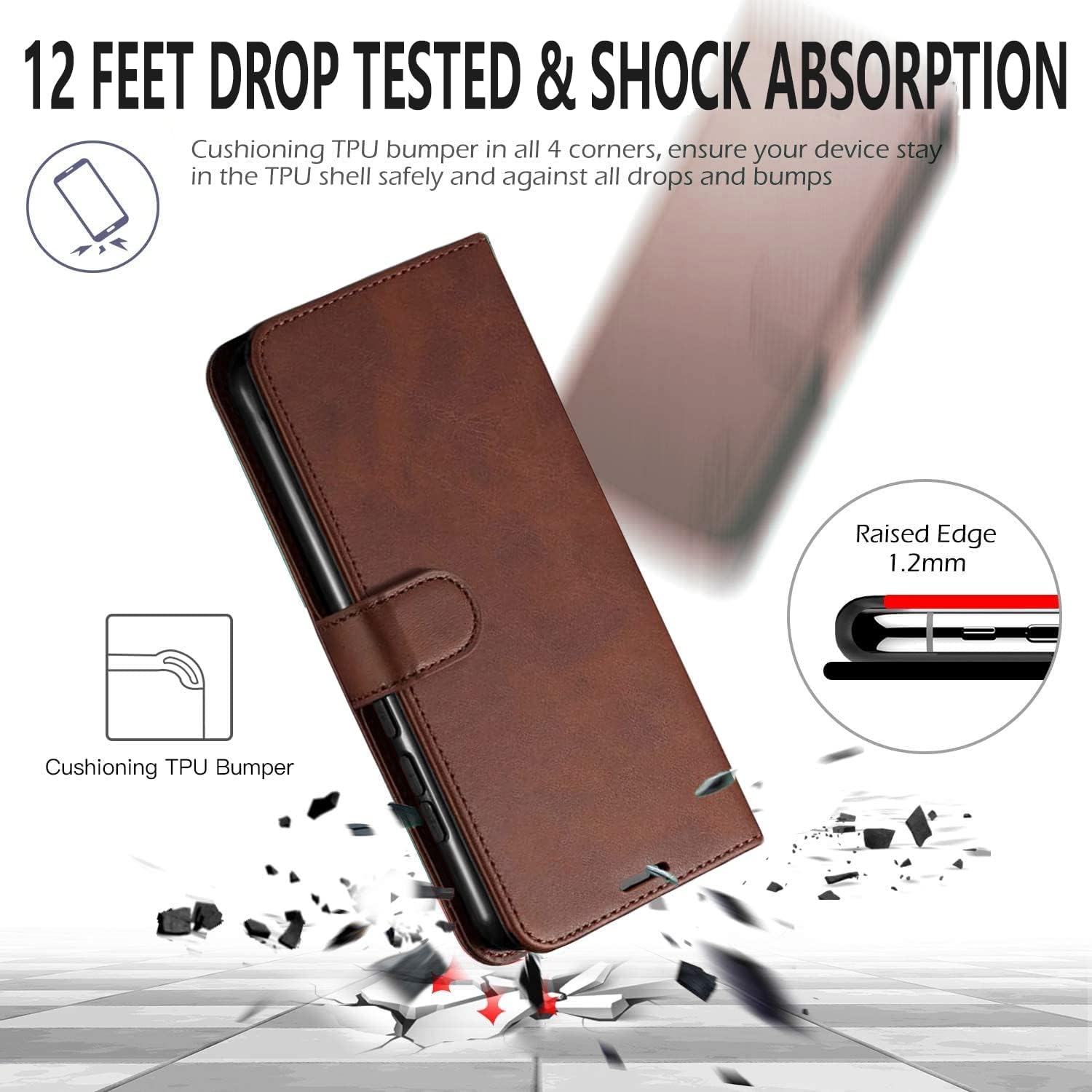 Funda para teléfono Galaxy A12, funda para teléfono Samsung A12, no es compatible con A21  A11 con protector de vidrio templado incluido, funda de