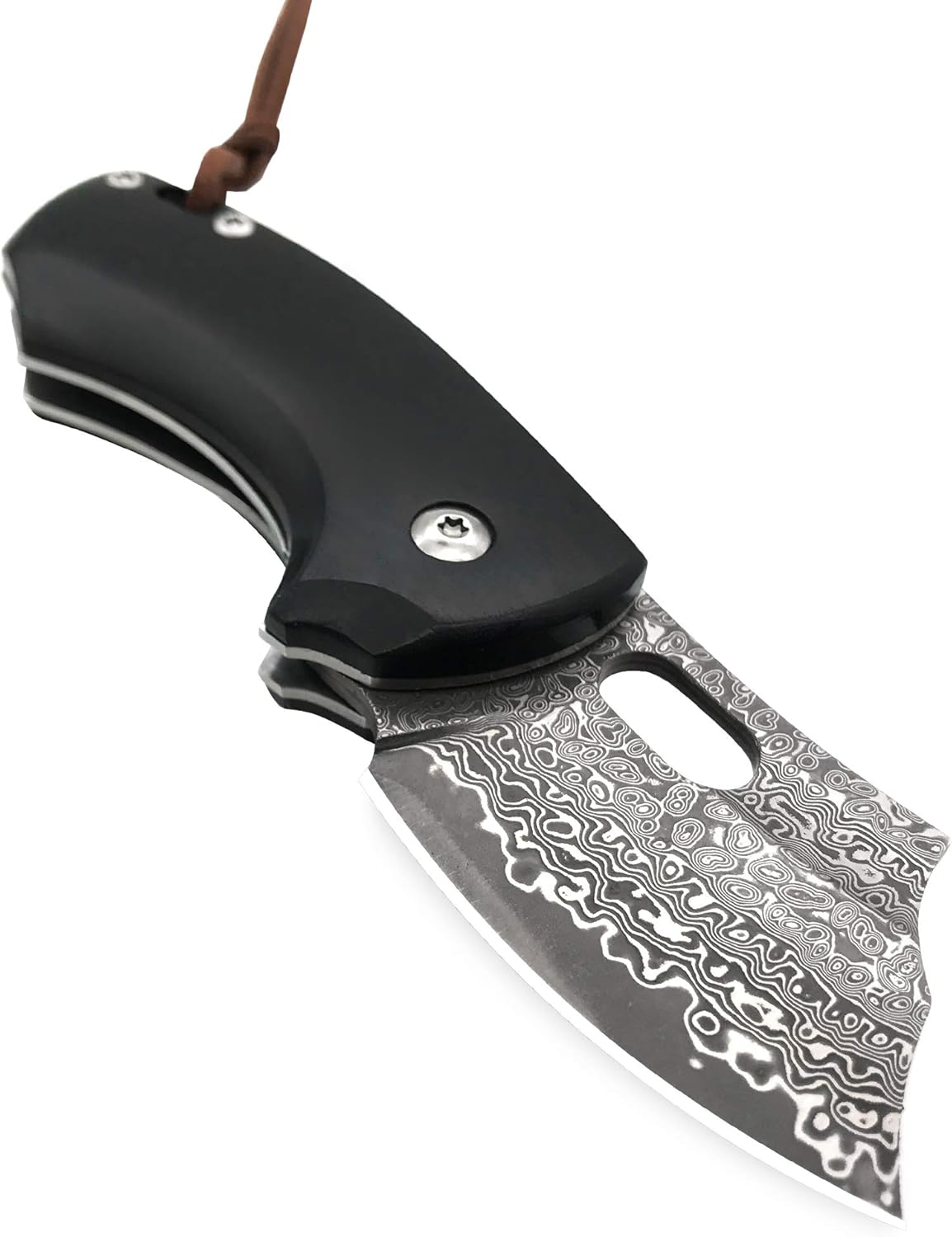 ALBATROSS EDC Navaja de bolsillo plegable de Damasco, hoja de acero de Damasco, mango de maderaresina, regaloscolecciones