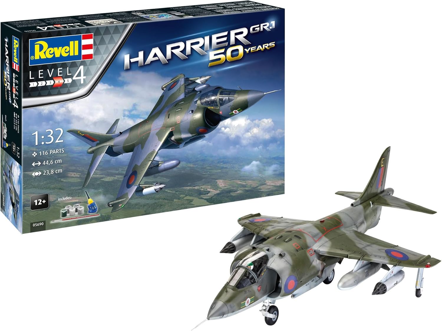 Revell RV05690 05690 5690 Hawker Harrier GR Mk.1 Set de regalo Kit de modelo de plástico, multicolor, 148