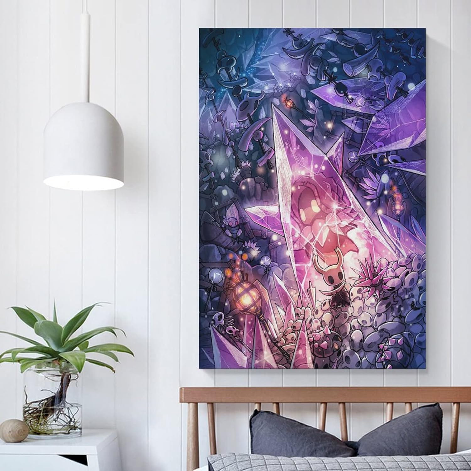 SNKB Hollow Knight – Póster artístico en lienzo y arte para pared, diseño moderno de dormitorio familiar, 12 x 18 pulgadas (11.8 x 17.7 in)