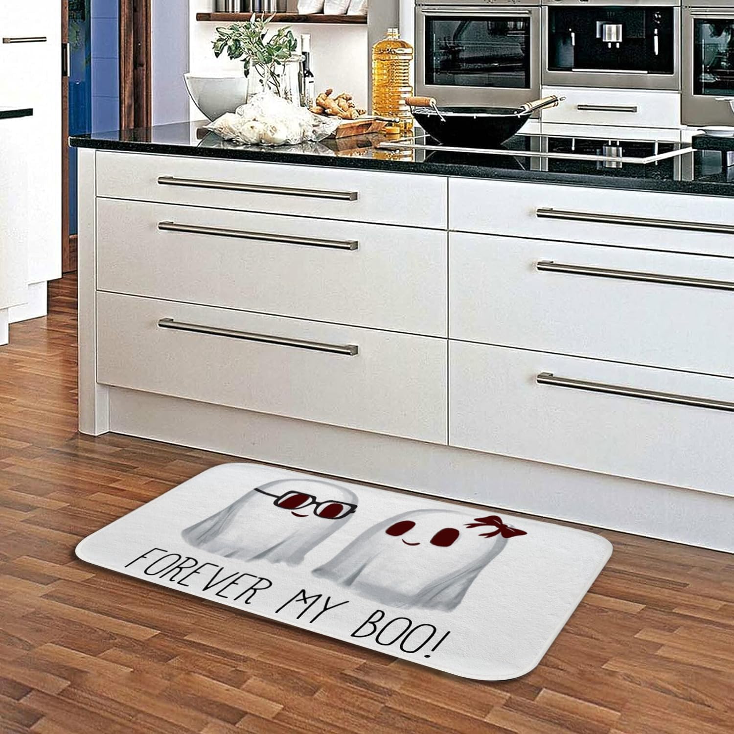 Alfombra de baño antideslizante para cocina, decoración de Halloween, diseño de fantasma, tapete para bañera, extra suave y absorbente de agua,
