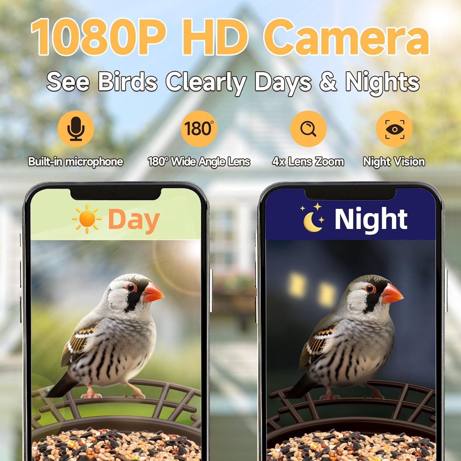SuplutuX Comedero inteligente para pájaros con cámara AI para identificar más de 11000 especies de aves, alimentador solar para pájaros de captura