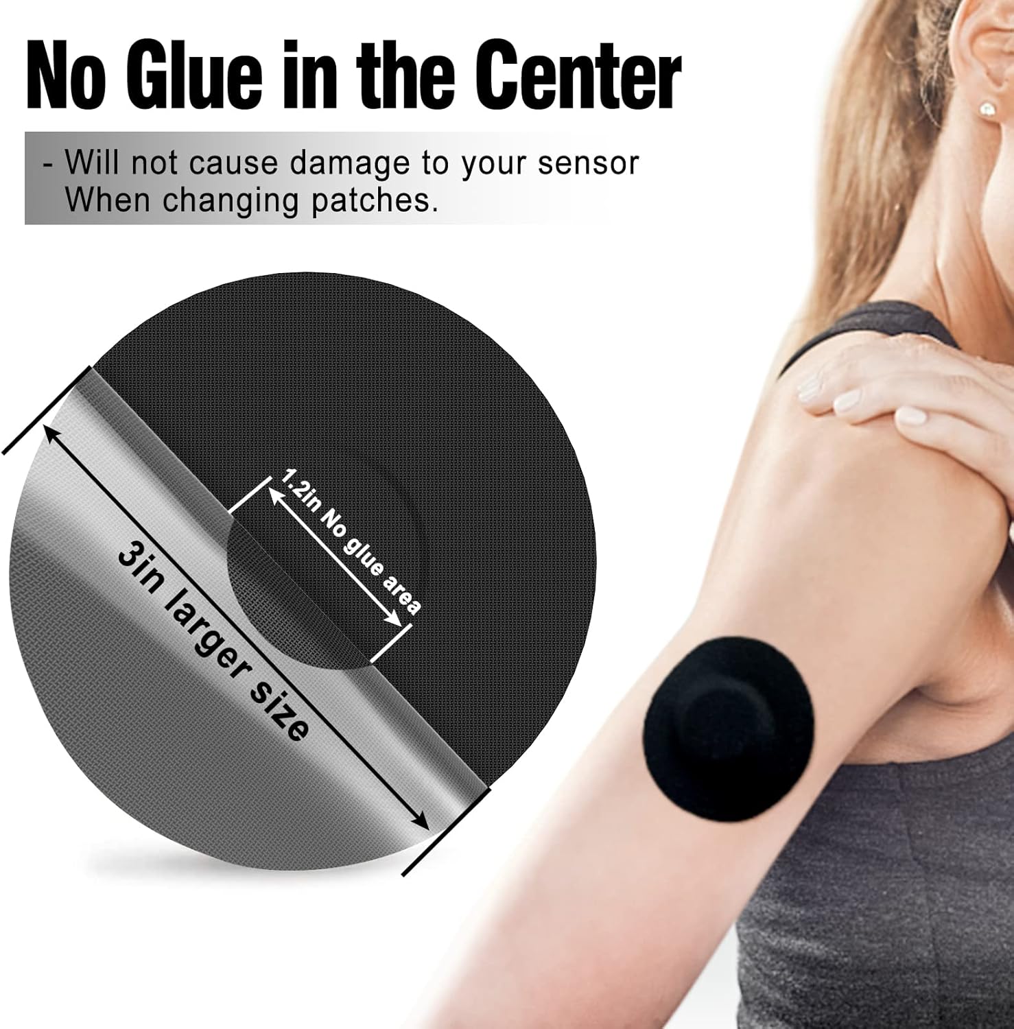 Paquete de 20 parches adhesivos Freestyle, diseñados para Freestyle Libre 2 Enlite Medtronic Guardian CGM cubiertas de sensor CGM, sin pegamento en