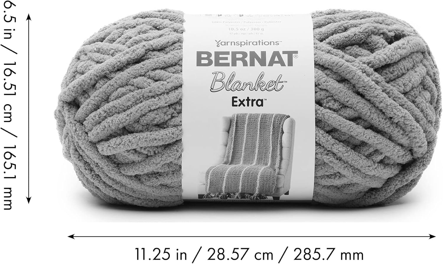 Bernat Manta de hilo acrílico de chenil extra grueso, paquete de 2