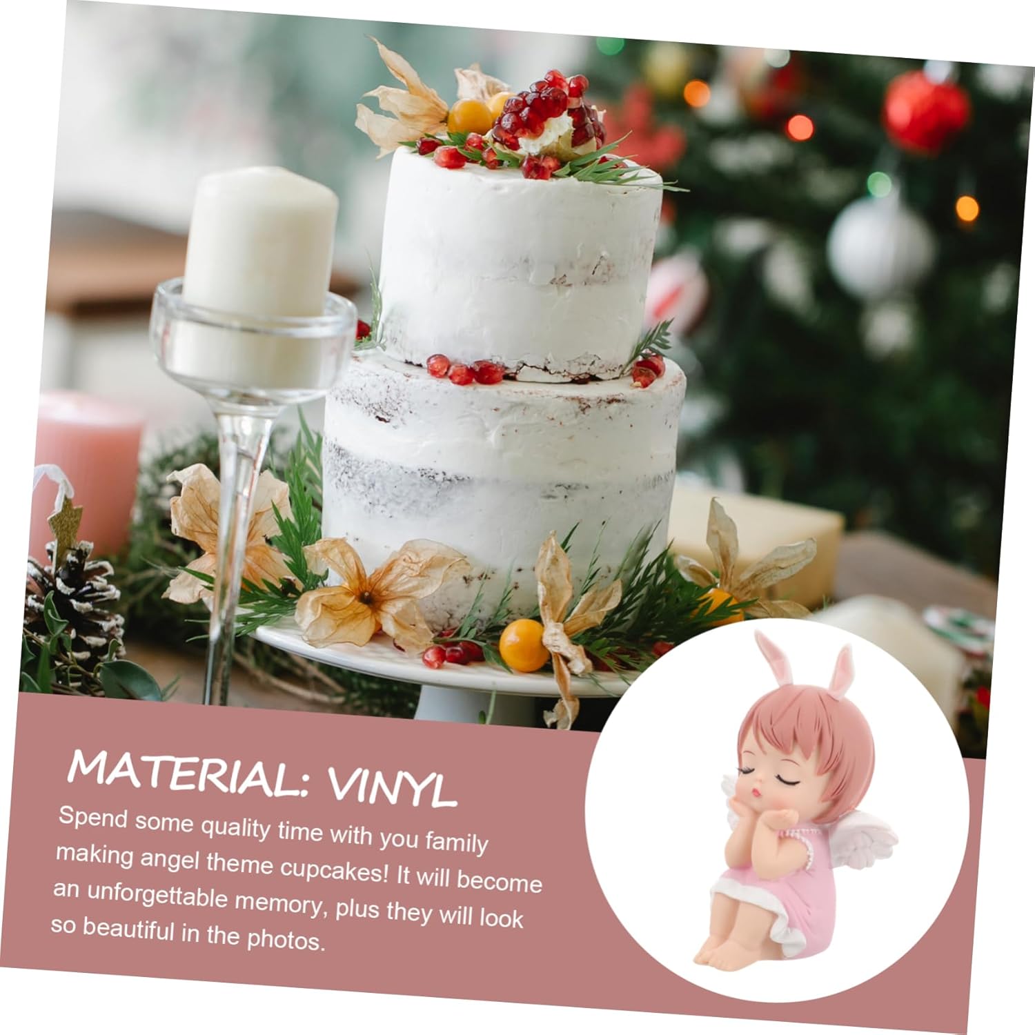 IMIKEYA Decoración de pastel de Annie, adorno de muñeca, figura de ángel, decoración de tartas de boda, mini figuras para tartas, adornos de coche,