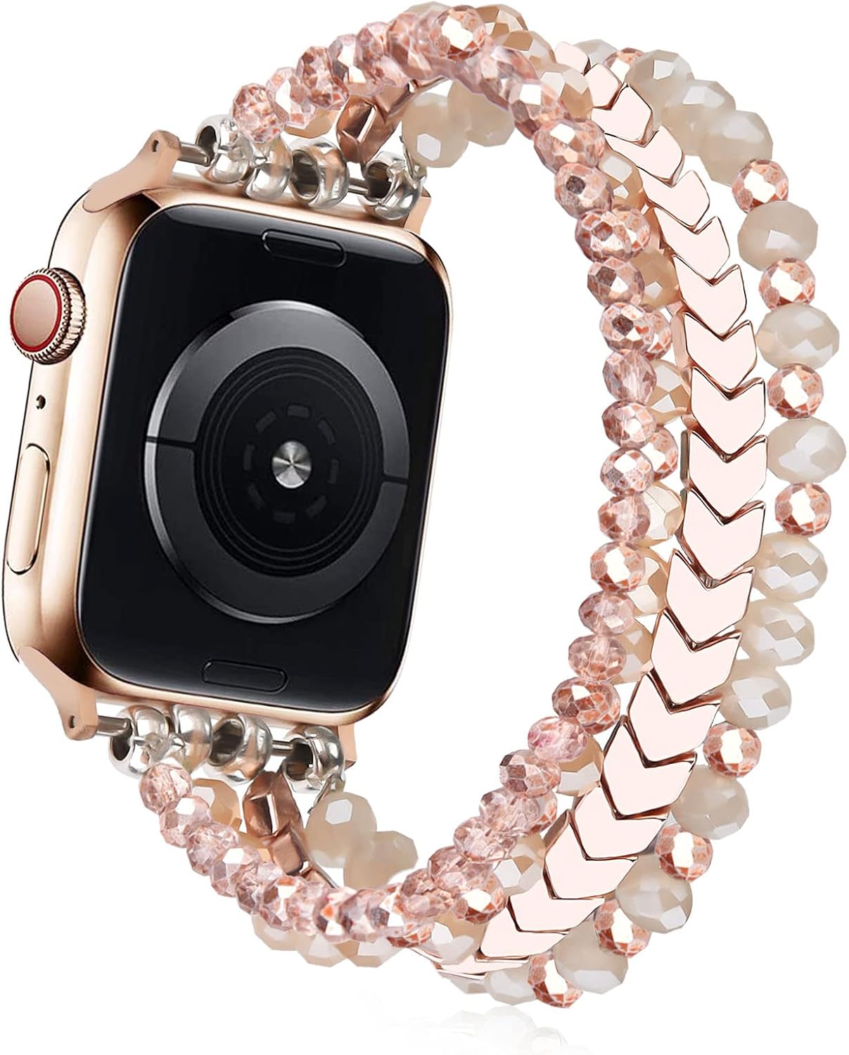 V-MORO Beaded Bracelet Compatible with 41mm40mm38mm,45mm44mm42mm49mm(ultra) Women Apple Watch Bands Handmade Fashion Cute Elastic Stretch Strap for