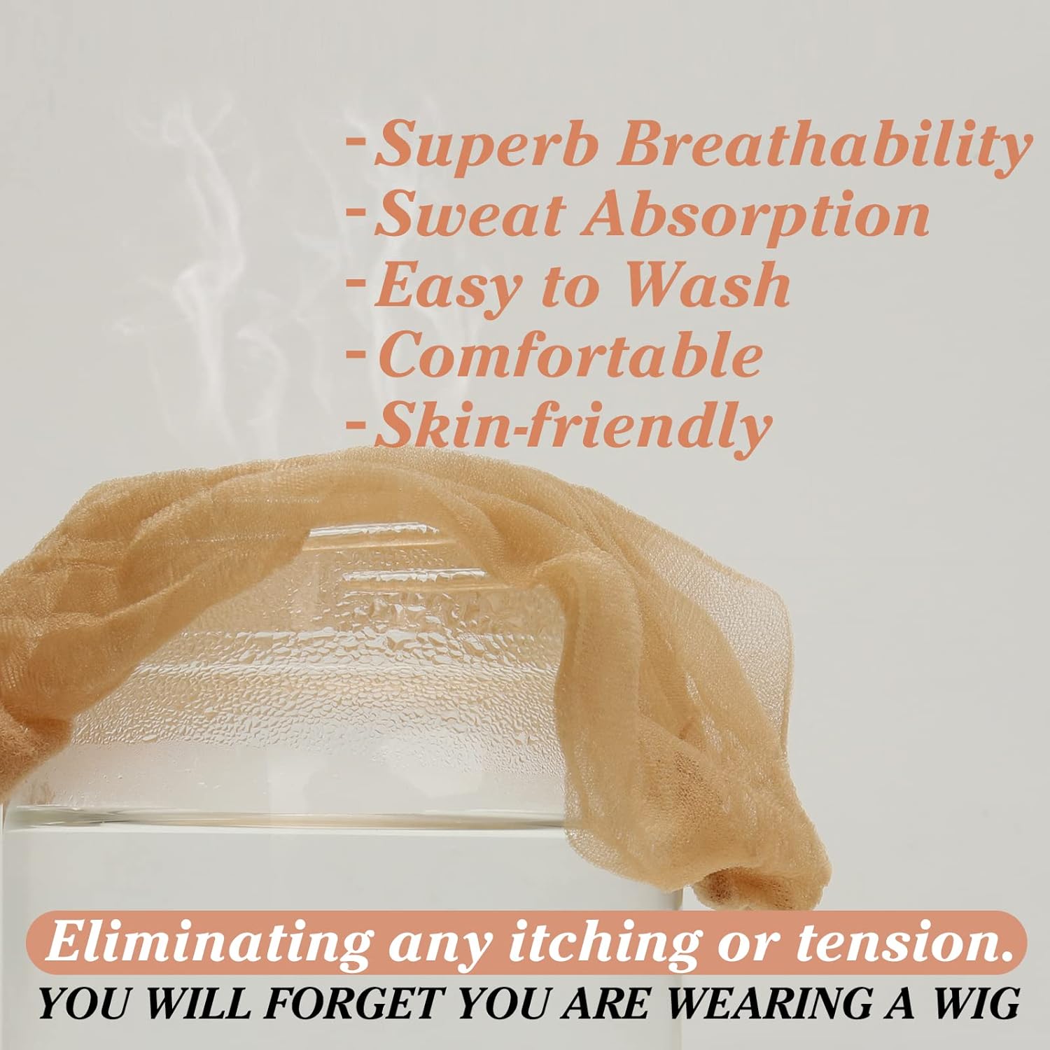 BEEOS SKINLIKE – Gorras de peluca real HD, 10 piezas ultrafinas invisibles y transpirables, elásticas, para mujer, peluca frontal de encaje