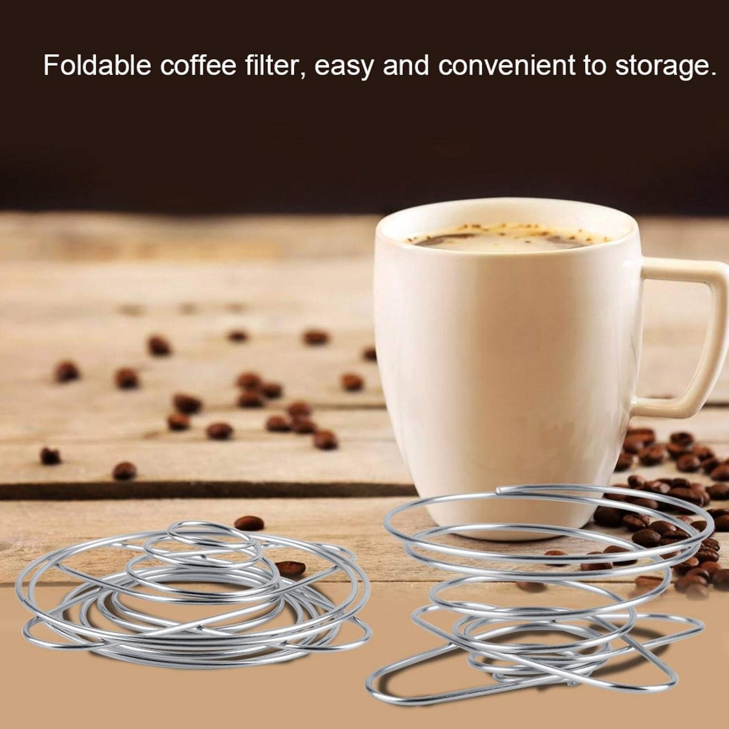 Filtro de café, filtro de café plegable de acero inoxidable, filtro de café reutilizable, colador de té, gotero para café, té, moka, expreso, leche