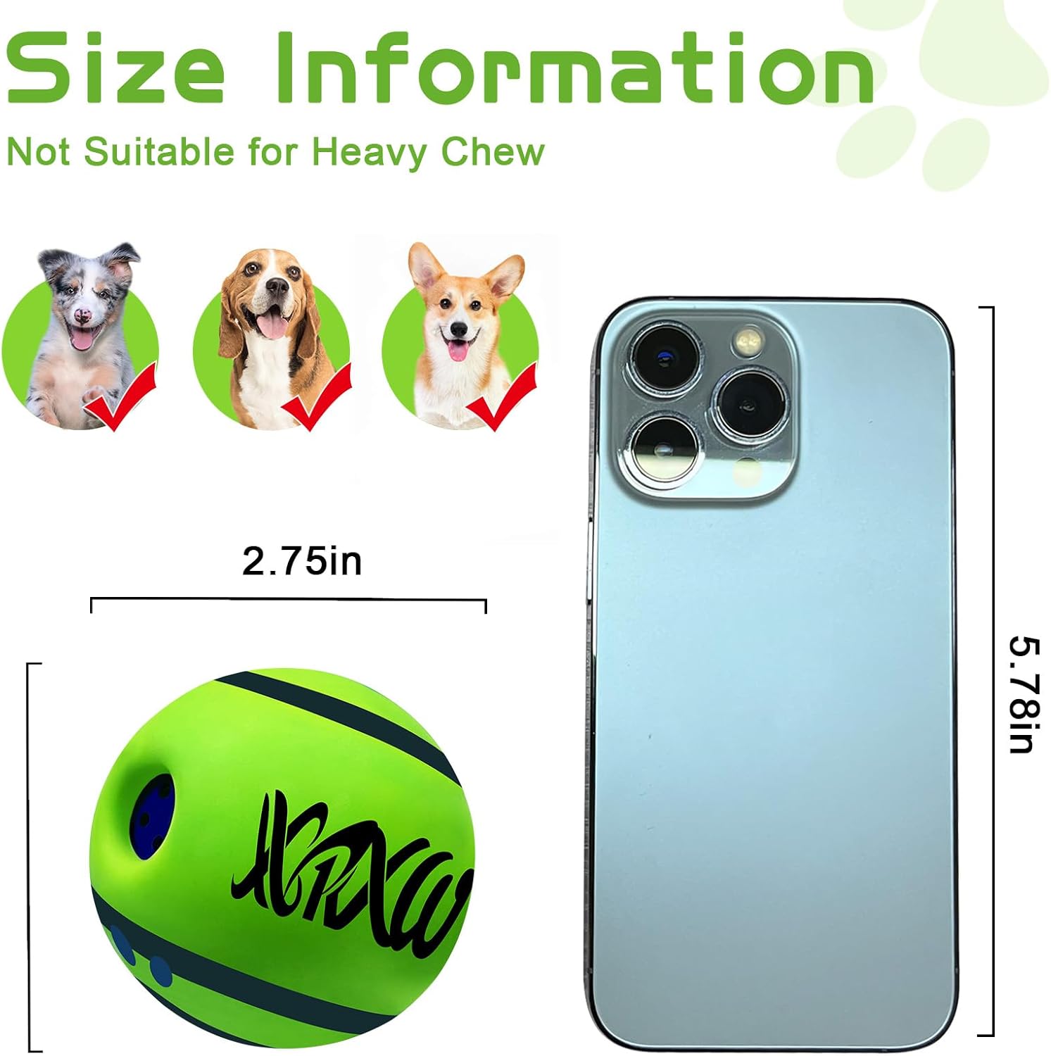 XXRXW Pelota de risita pequeña de 2.75 pulgadas para perros, suministros interactivos chirriantes para mascotas, juguetes divertidos para