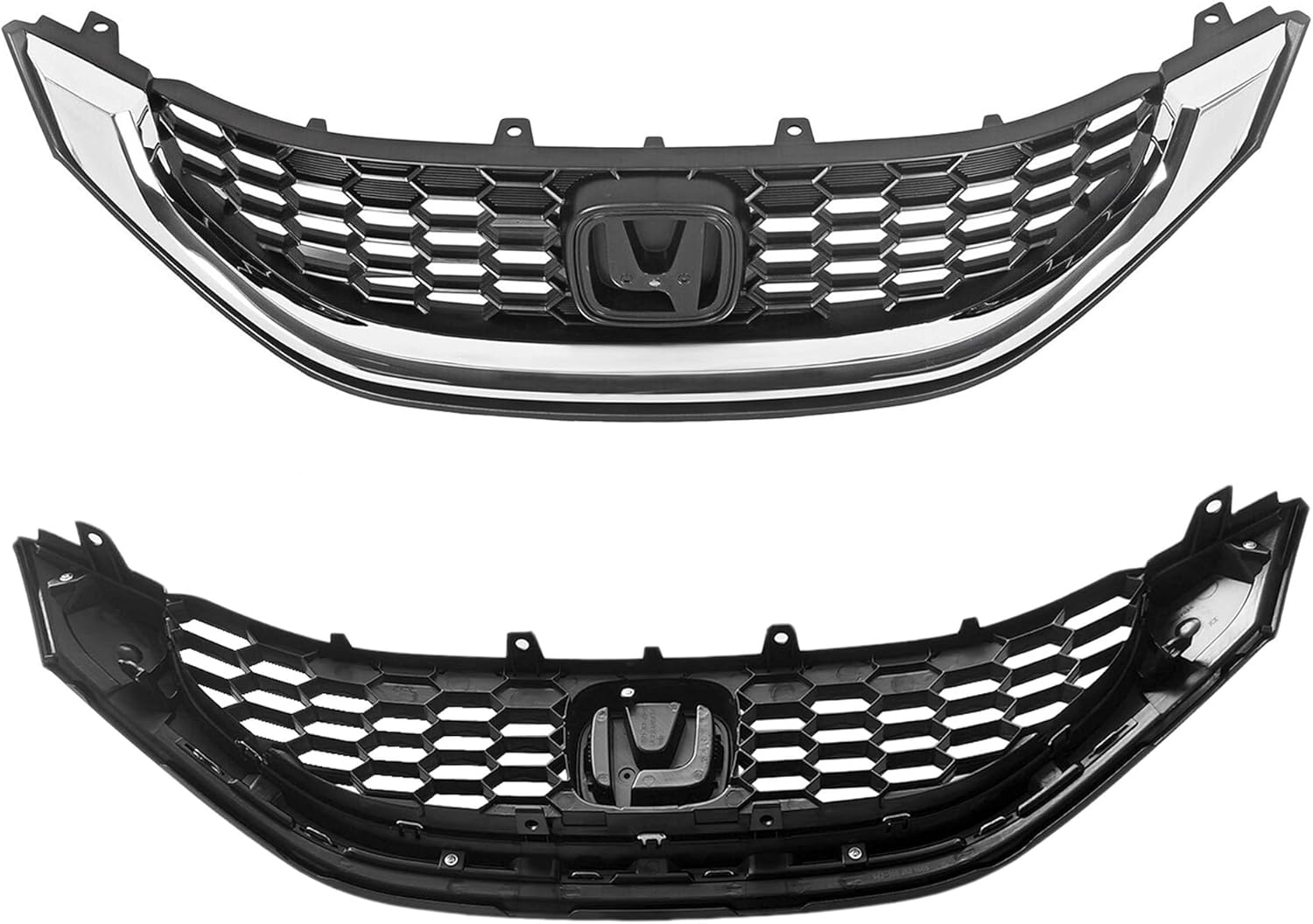 Para 2013 2014 2015 Honda Civic Sedan Parachoques Delantero Superior Parrilla WChrome Trim Parachoques Asamblea HO1200216