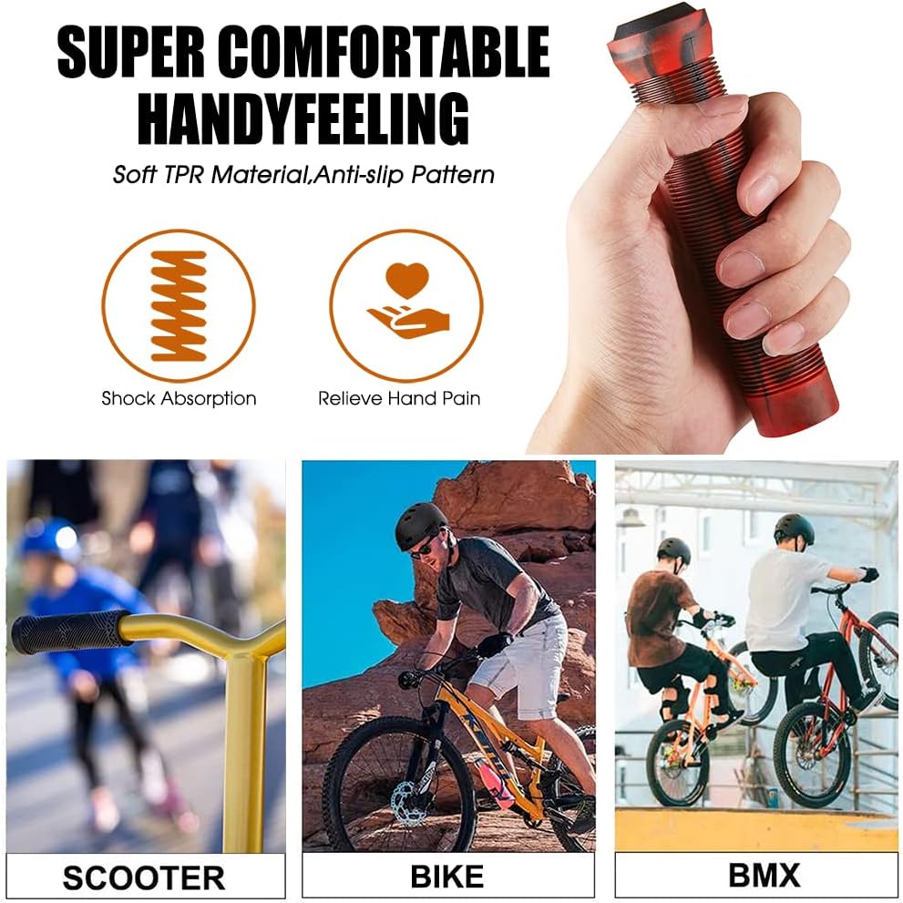 Empuñaduras de scooter  Color mixto Bicicletas MTB Scooter Agarres de mango suave 5.709 in para Pro Stunt Kick Scooter, bicicletas BMX, bicicleta de