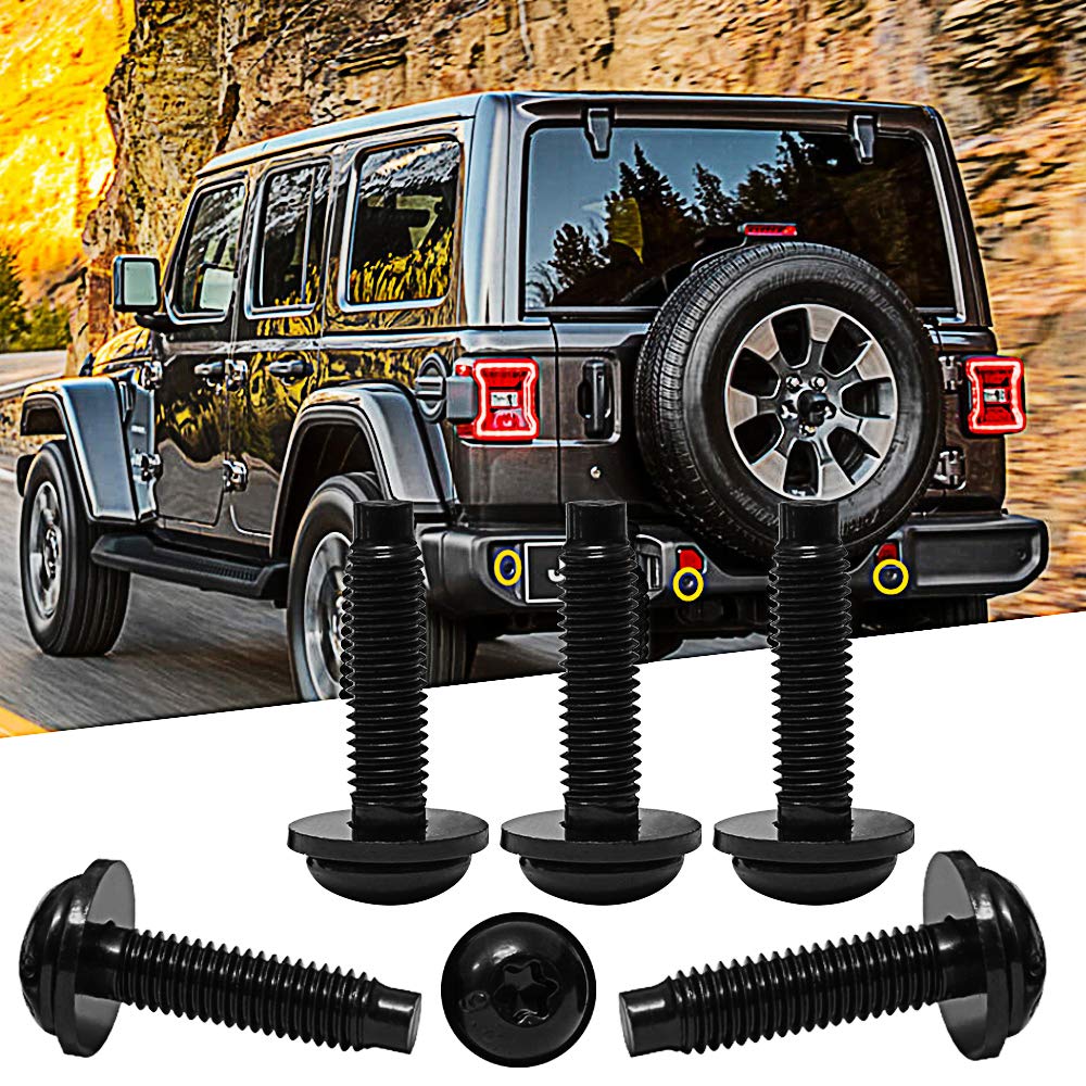 Juego de 6 tornillos Torx M8 extra largos estilo OEM para Jeep Wrangler JK 2007-2018 para soportes de luz LED en pilares, marco de parabrisas,