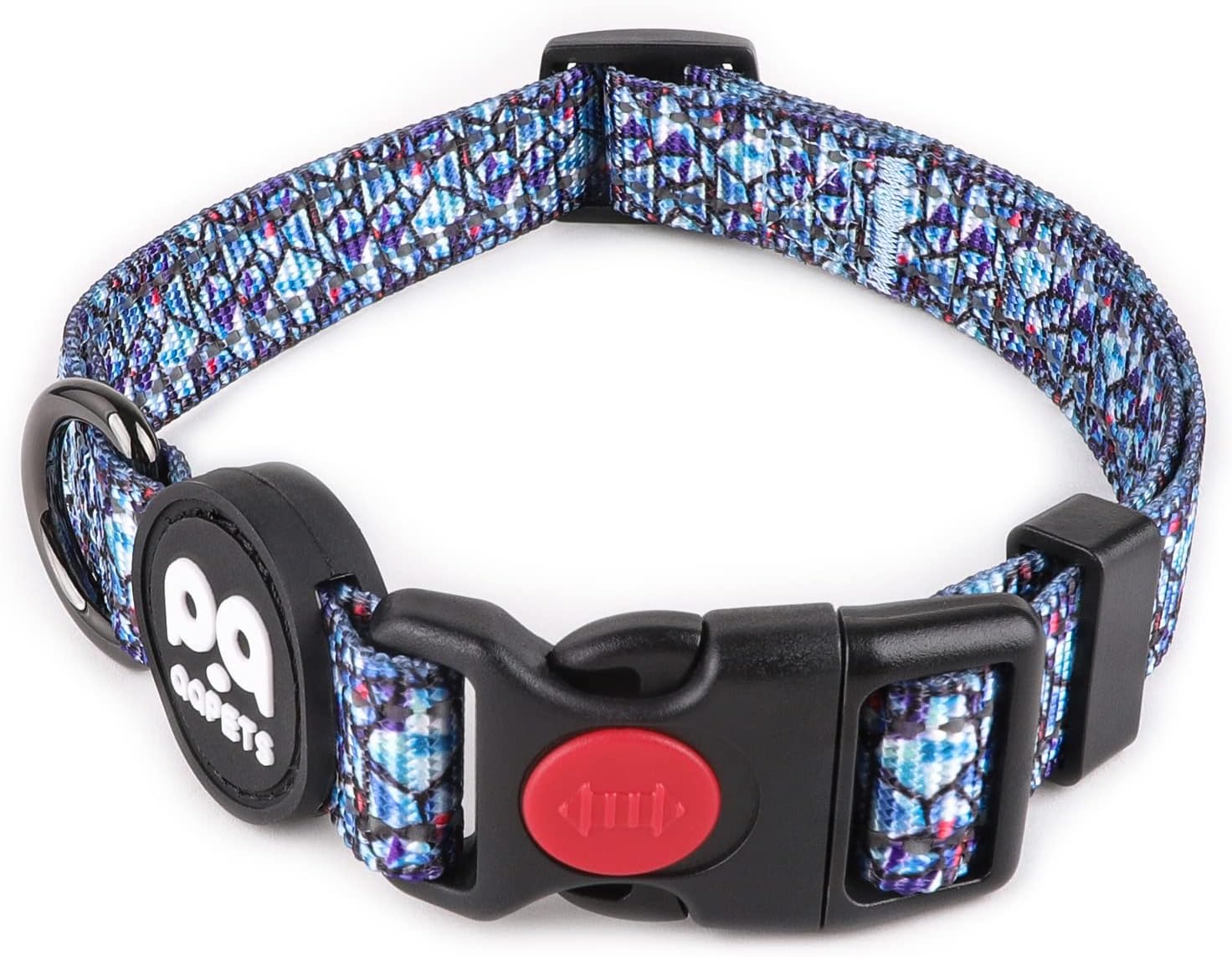 QQPETS Collar reflectante para perro estampado de nailon suave, bonito patrón ajustable para hembras y machos, cachorros, extra pequeño, mediano y