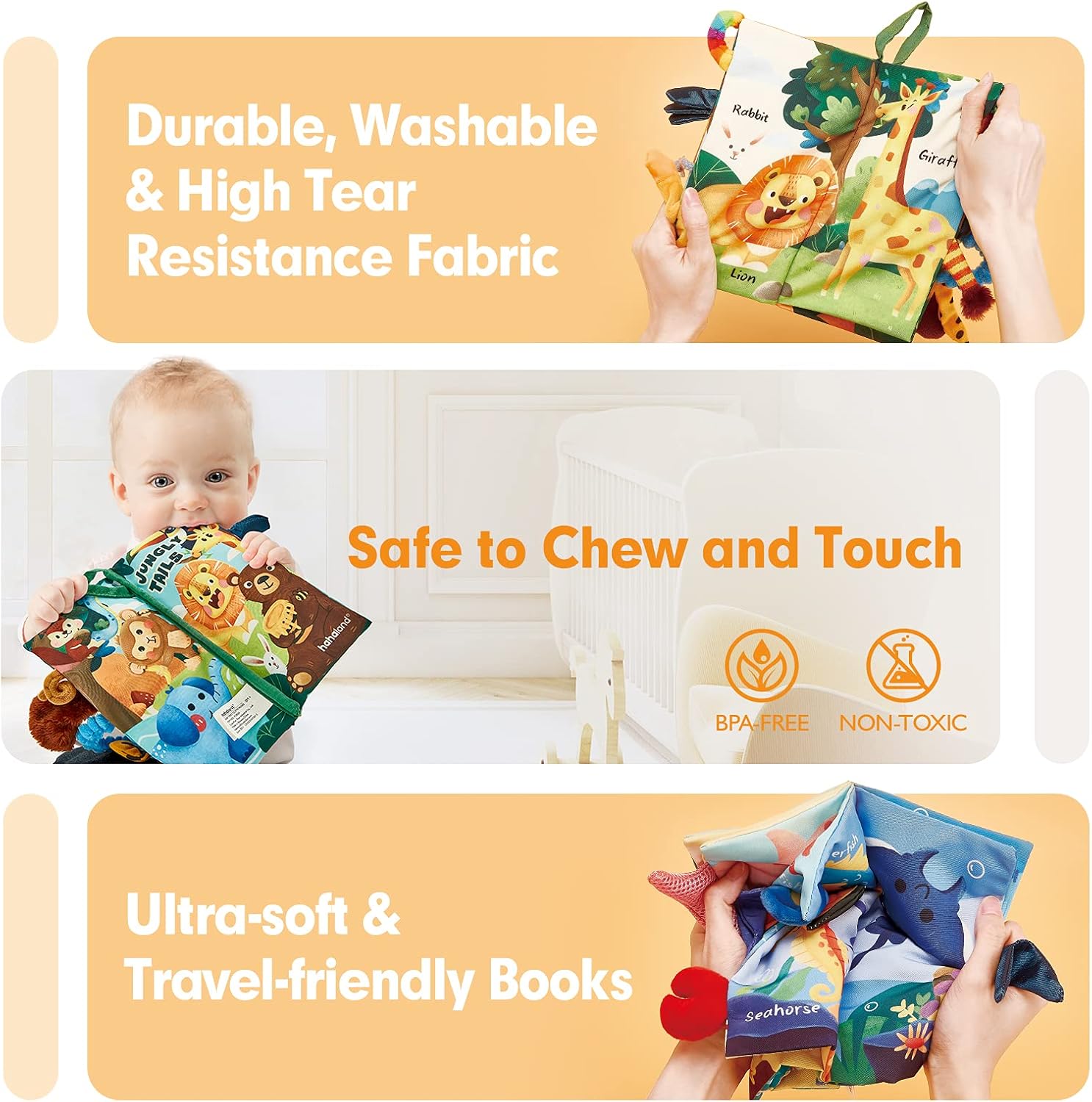 hahaland Un tablero ocupado 7 en 1 y 2 libros para bebés