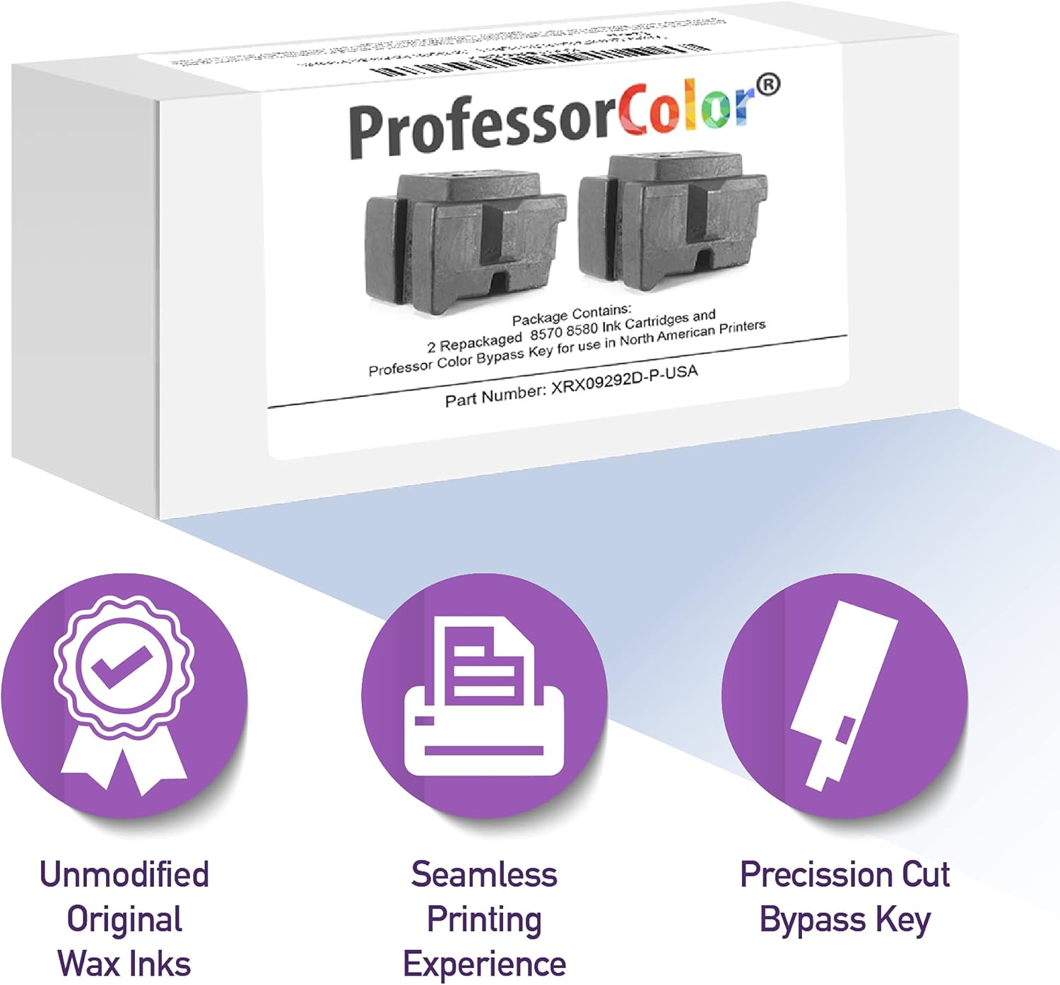 ColorQube 8570 o ColorQube 8580 Tinta reemplaza a 108R00926 108R00927 108R00928 108R00929 (8 tintas OEM reempaquetadas), el paquete incluye llave de