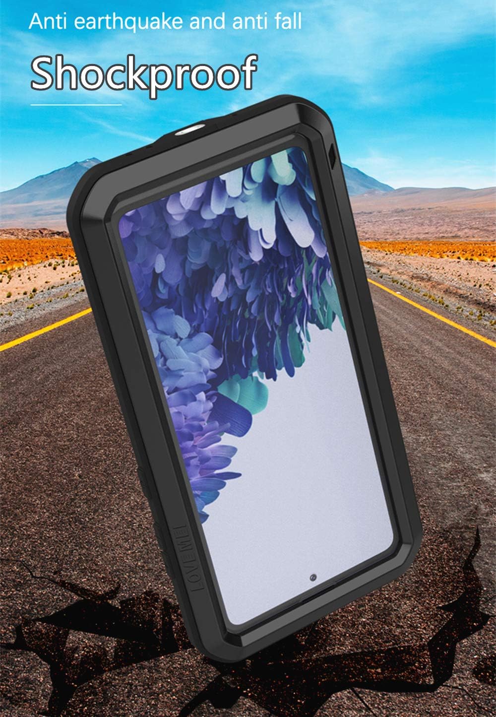 LOVE MEI Funda para Galaxy S20 FE 5G, deportes al aire libre, impermeable, militar, resistente, a prueba de golpes, polvo y suciedad, aluminio