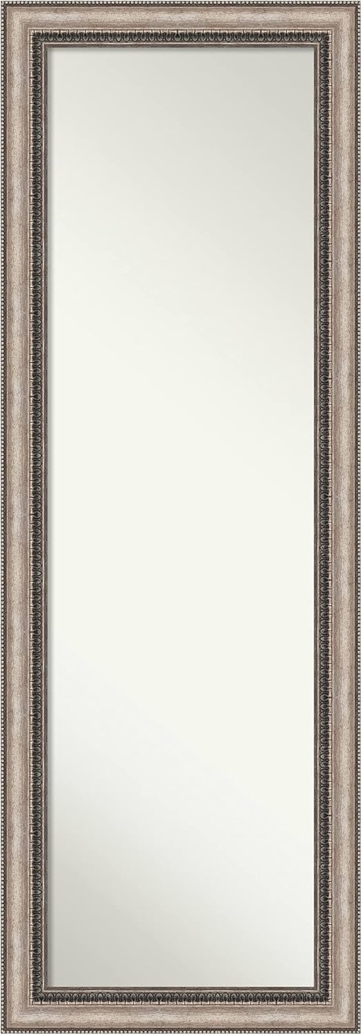 Amanti Art Espejo de pared para puerta, espejo de cuerpo completo (52.25 x 18.25 pulgadas), espejo de cuerpo completo plateado adornado Lyla y