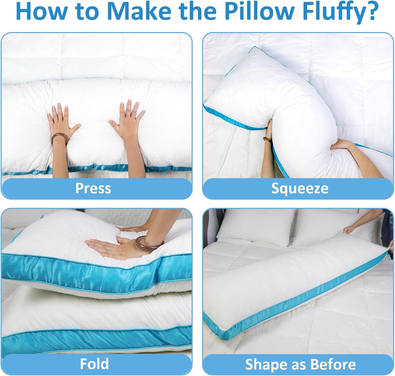 Wamsound Almohada corporal de espuma viscoelástica, almohadas corporales firmes para adultos, almohada larga para cama de dormir, almohada de cuerpo