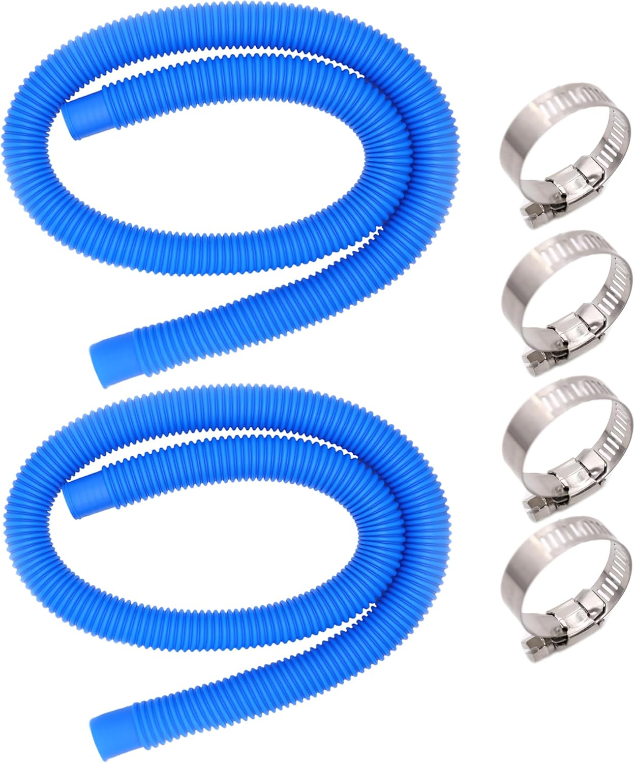 Paquete de 2 mangueras de piscina de repuesto para piscinas sobre el suelo, manguera de bomba de filtro de 1.25 pulgadas de diámetro y 59 pulgadas