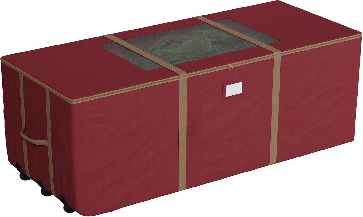 Elf Stor Bolsa de almacenamiento con ruedas para árbol de Navidad, se adapta a árboles de hasta 12 pies, color rojo
