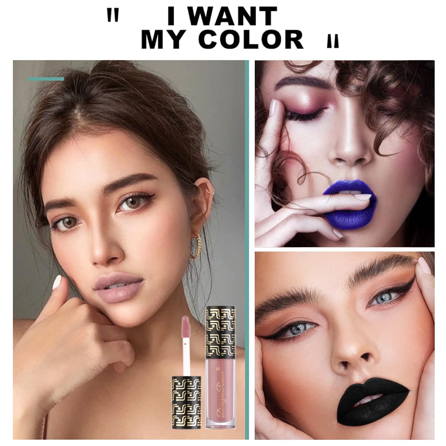 Vampire Color Rojo Oscuro Mate Lápiz Labial Líquido Lápiz Labial Terciopelo Brillo Labial Mancha De Labios Larga Duración Impermeable Antiadherente
