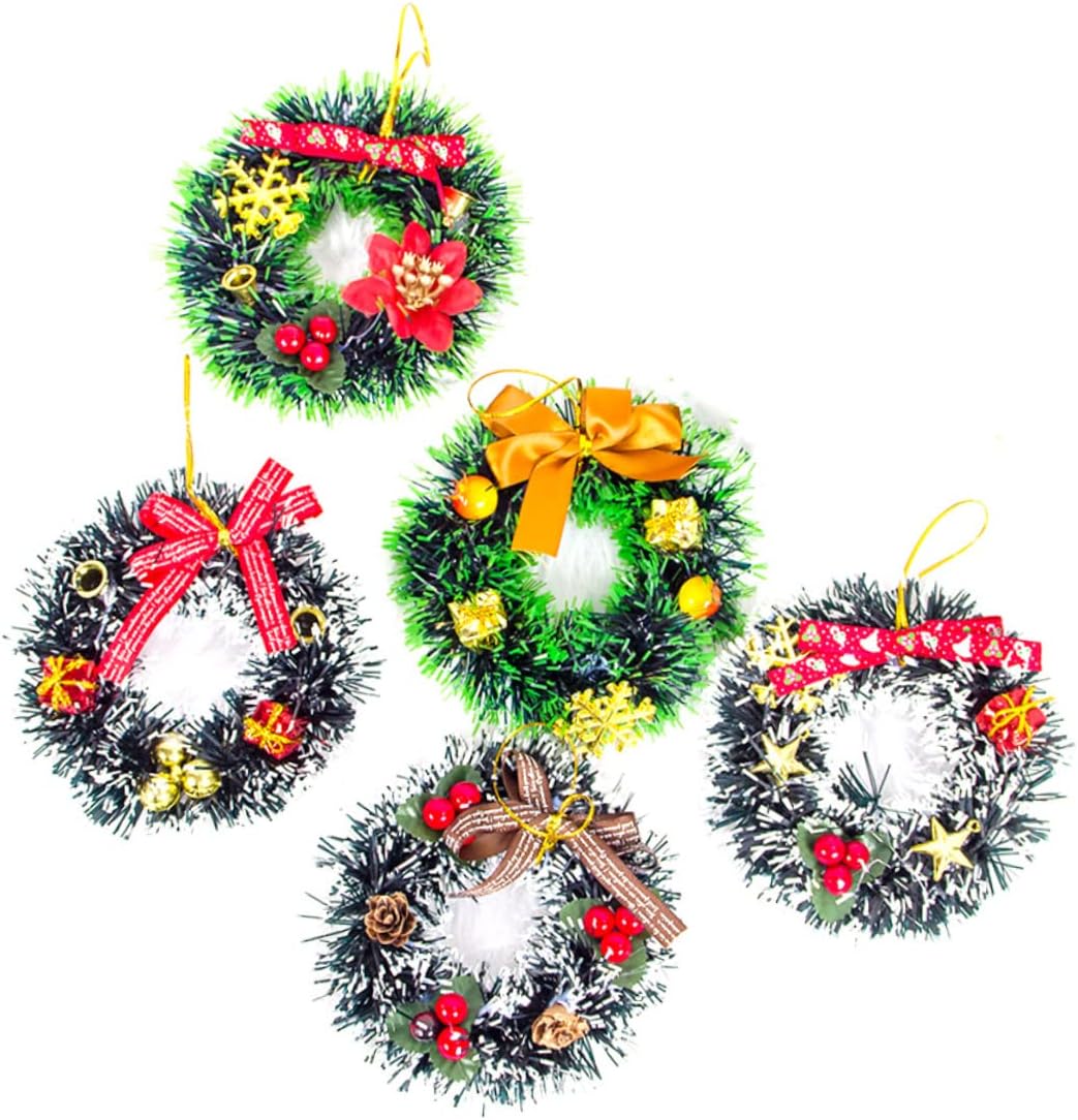NOLITOY 12 Pcs Christmas Party Favors Xmas Wreath Artificial Christmas Wreath Christmas Tree Wreath Ornament Decoration Tiny Christmas Wreath