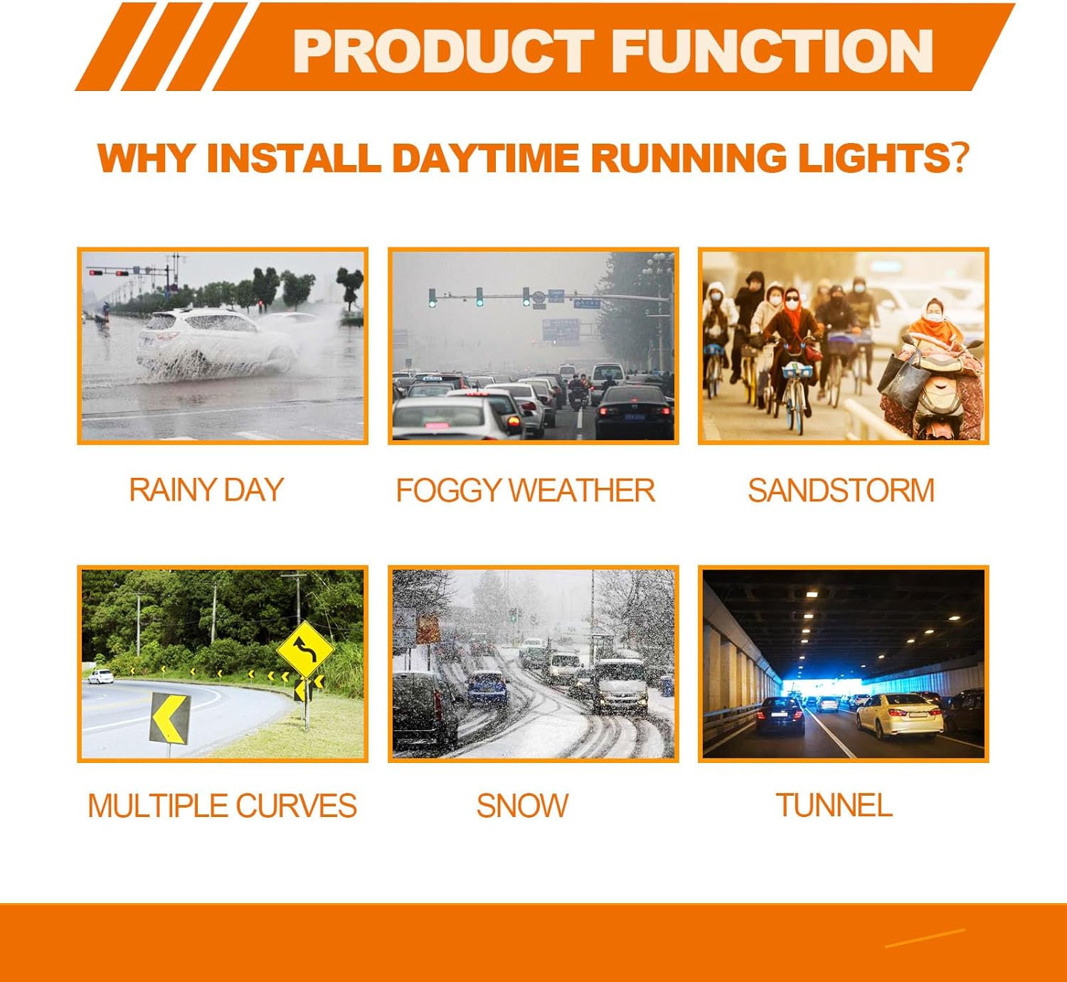 Tira de luz LED de circulación diurna para automóvil, 6.7 pulgadas, súper brillante, impermeable, para automóvil, motocicleta, luz de 12 V, DRL,