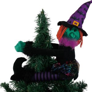 Decoración para árbol de bruja de Halloween, decoración aterradora de Halloween para árbol de Navidad, corbata de cortina de Halloween y botella de Decoración para árbol de bruja de Halloween, decoración aterradora de Halloween para árbol de Navidad, corbata de cortina de Halloween y botella de