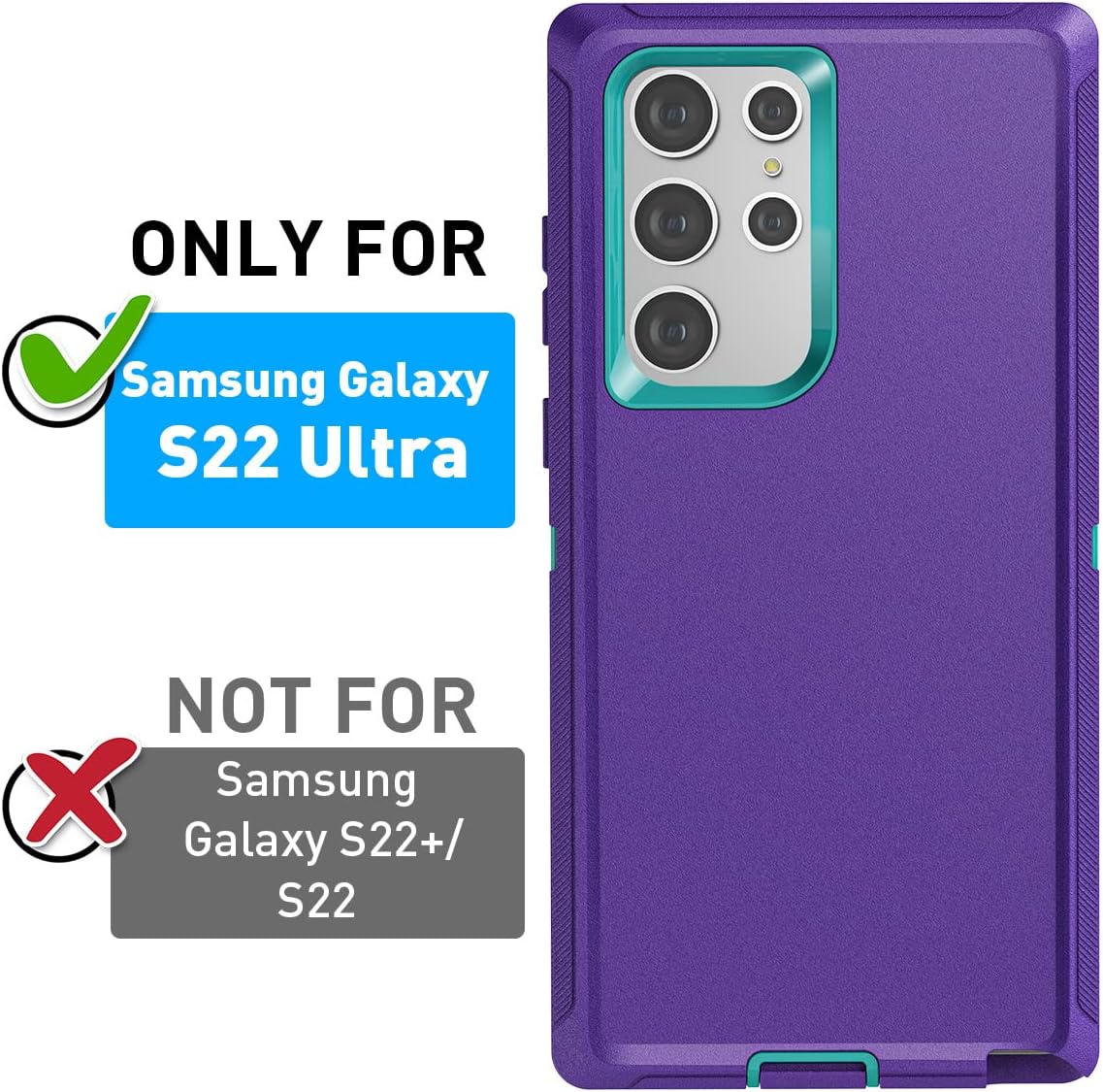 AICase for Galaxy S22 Ultra Case with Screen Protector,Heavy Duty Drop Protection Full Body Rugged ShockproofDust Proof Military Protective Tough