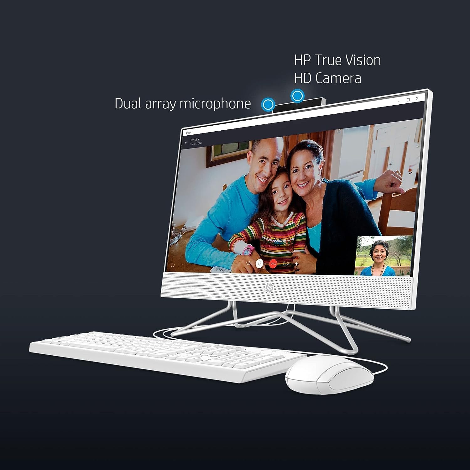 HP Computadora de escritorio todo en uno, pantalla FHD 1080P de 21.5″, 32 GB de RAM, SSD de 1 TB, procesador Intel Duel Core Celeron, cámara web,