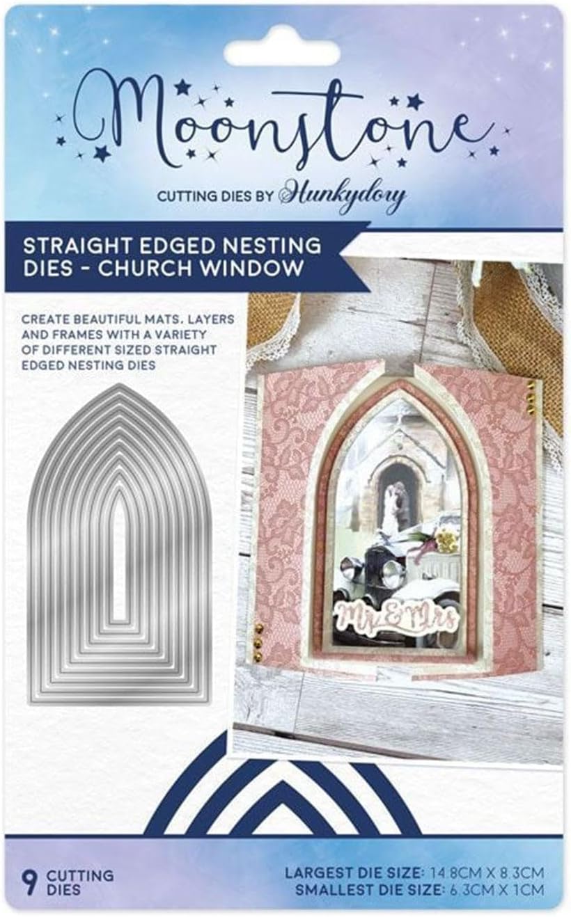 Muere piedra lunar – Troqueles de anidación de borde recto – Ventana de la iglesia