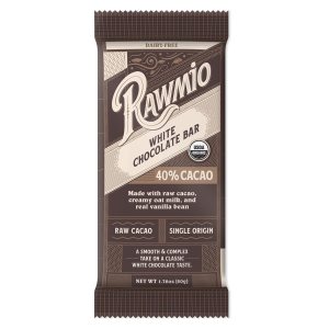 Rawmio Barra de chocolate blanco premium, orgánico, crudo, sin gluten, 40% cacao, paquete de 1, 1.76 onzas Rawmio Barra de chocolate blanco premium, orgánico, crudo, sin gluten, 40% cacao, paquete de 1, 1.76 onzas