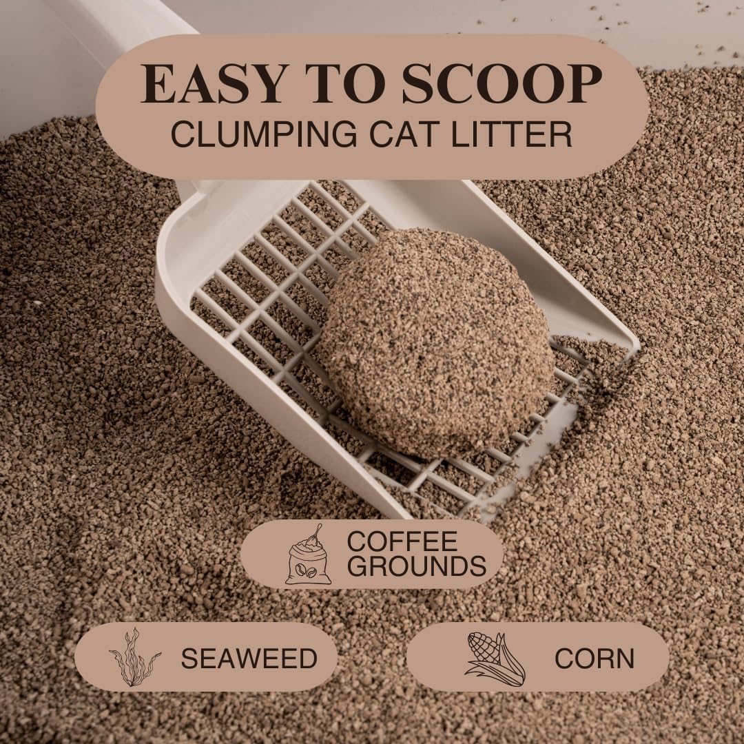 Arena natural para gatos de posos de café reciclado, alternativa a la arena de arcilla y pellets, arena para gatos sin perfume, arena ligera,