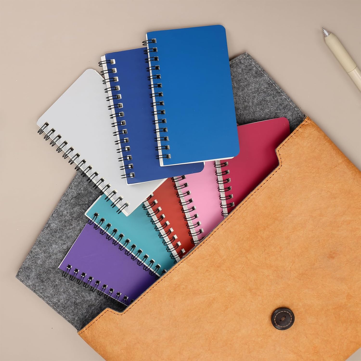 EOOUT Paquete de 16 blocs de notas de 3 x 5 pulgadas, cuadernos de bolsillo pequeños en espiral, mini bloc de notas rayado universitario, 8 hojas de