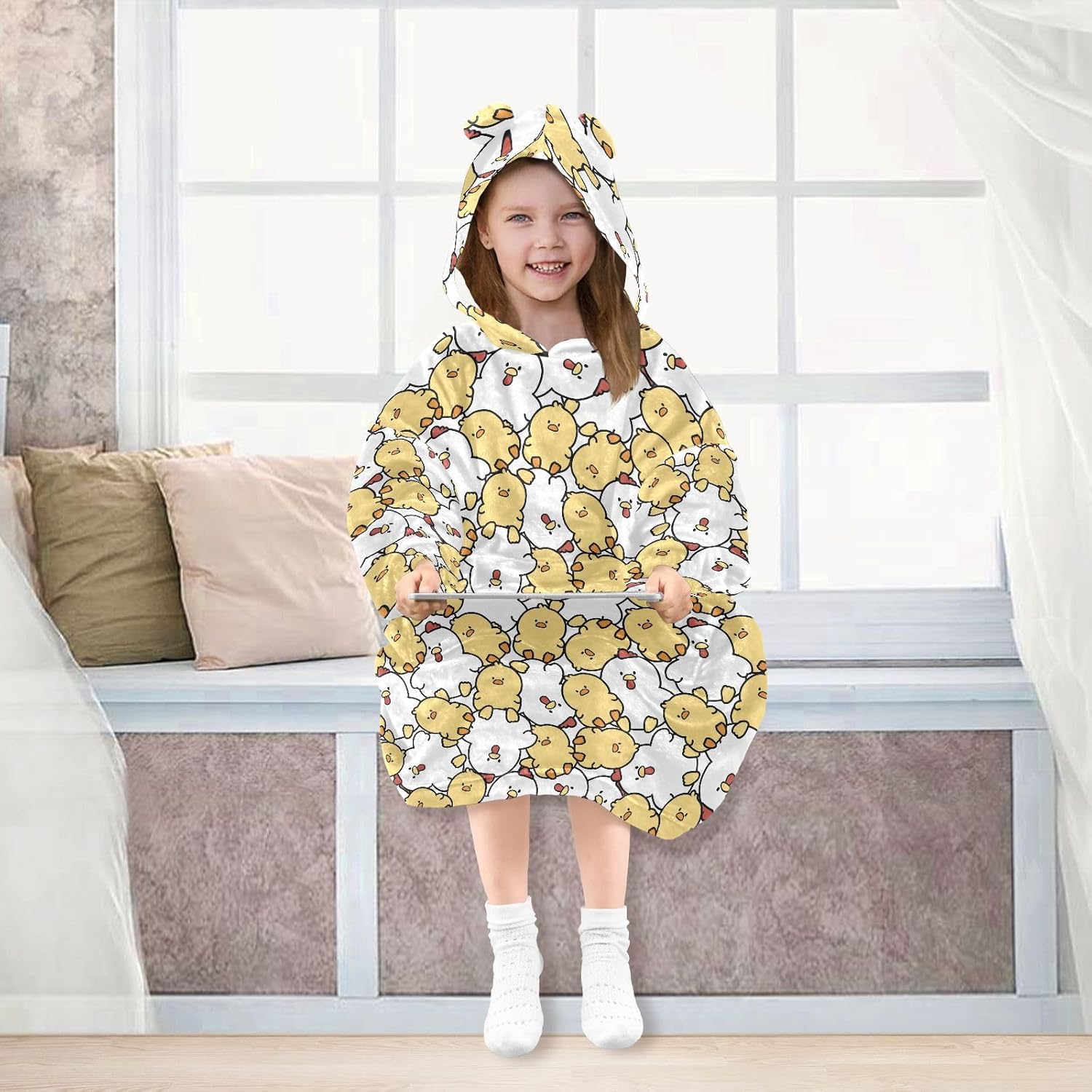 Wearable Blankets for Kids, Soft Warm Cozy Oversized Blanket Hoodie, Gifts 3-14 Y Boys Girls Teens with Pocket
