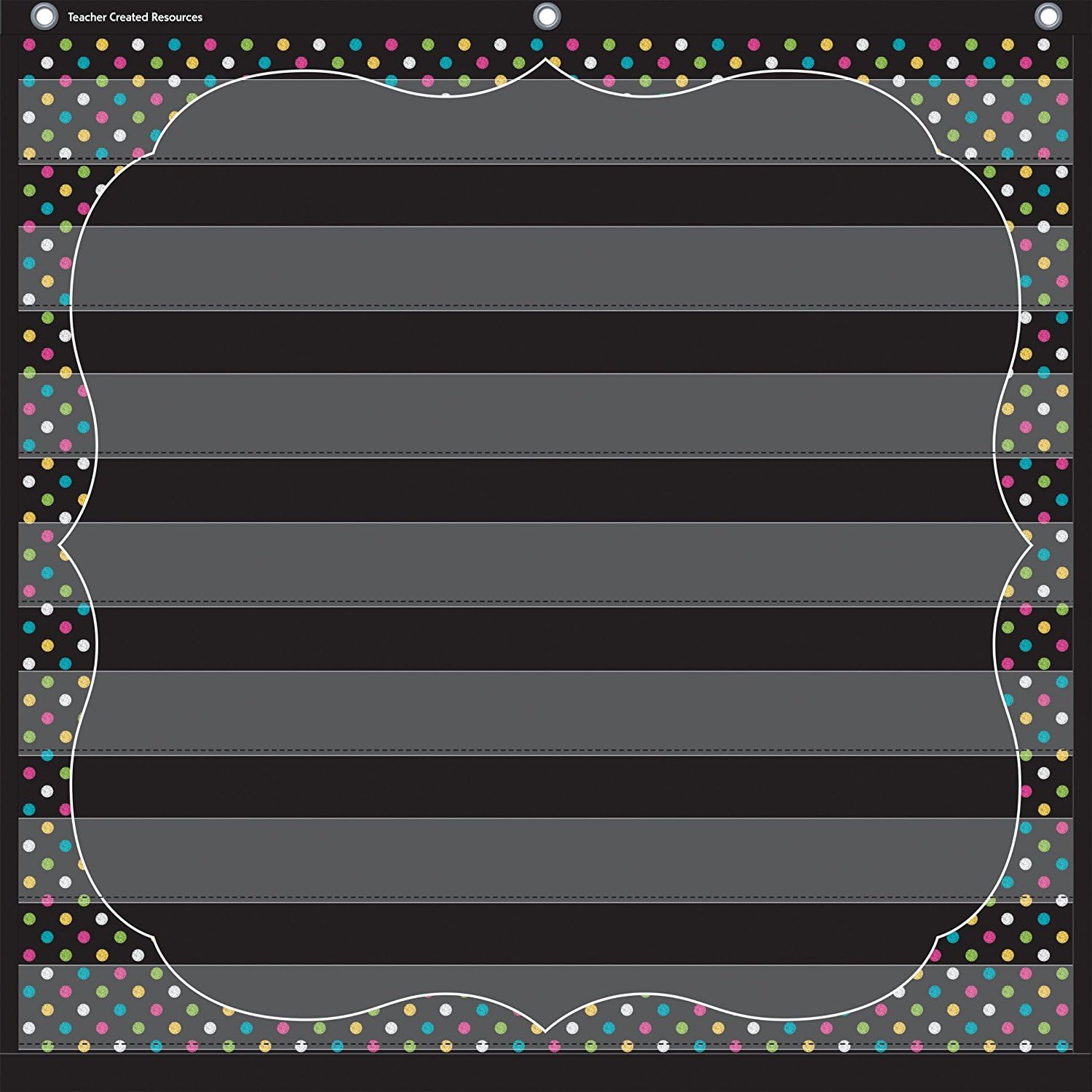 Teacher Created Resources – Organizador con 7 bolsillos, diseño de pizarrón brillante (20742), 28 x 28 pulgadas