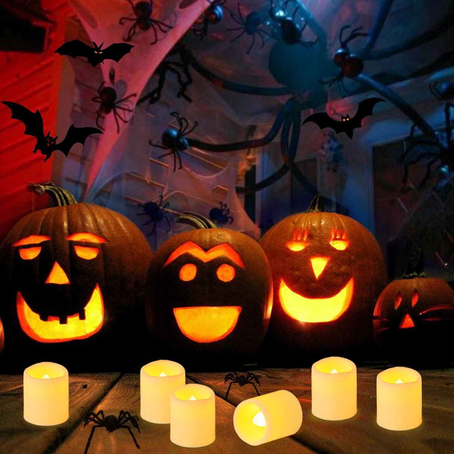 Paquete de 24 velas votivas LED parpadeantes de 1.5 x 1.8 pulgadas, sin llama, funcionan con pilas, encendidas más de 200 horas, velas votivas LED