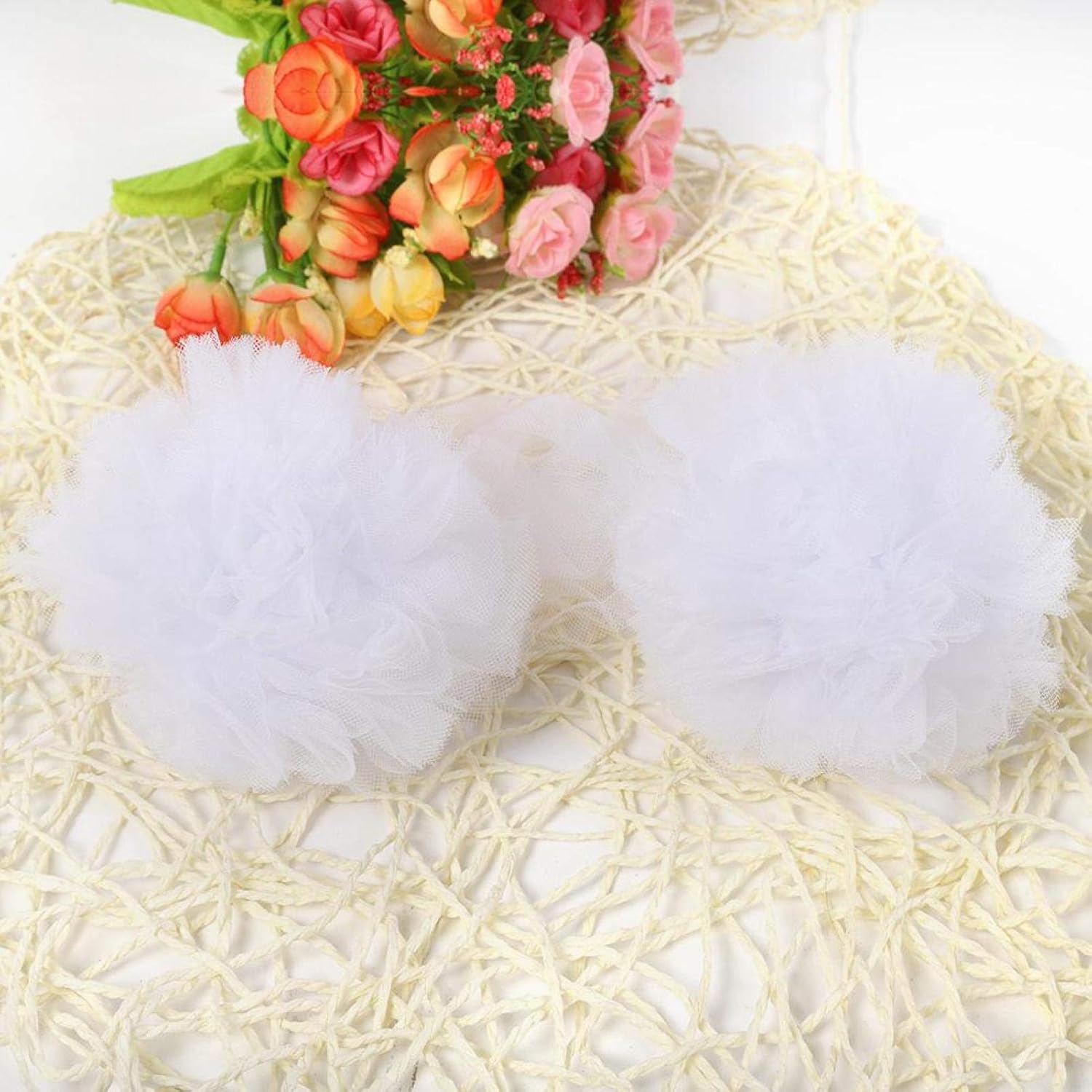 Decoración de cama de bola de flores, red de cama de bebé, red para cama de bebé, bola de flores colgante, accesorios de cuna, decoración de