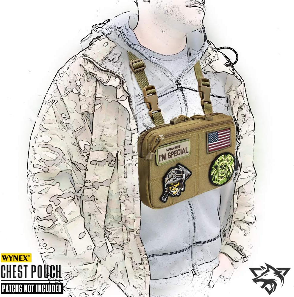 WYNEX Recon Kit bolsa, mochila táctica para el pecho, bolsa frontal de Molle, bolsa frontal multiusos, bolsa de transporte EDC oculta