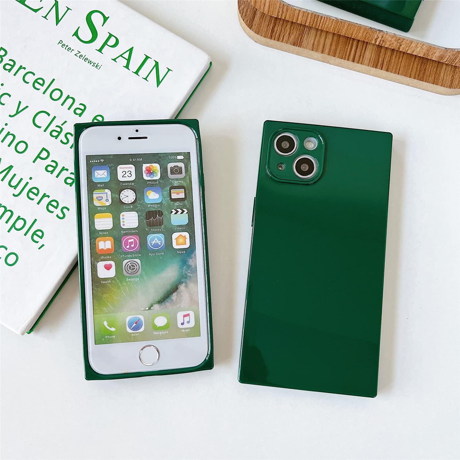 Cocomii Funda cuadrada para iPhone 13 Pro, color cuadrado liso, delgada, ligera, brillante, color sólido vibrante, funda estética de lujo