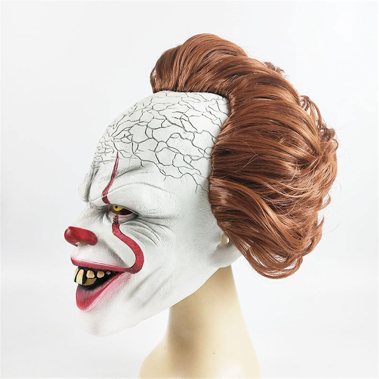 Máscara de payaso de Halloween con LED, máscara de payaso de terror de terror para Halloween, payaso informático, disfraz de cosplay