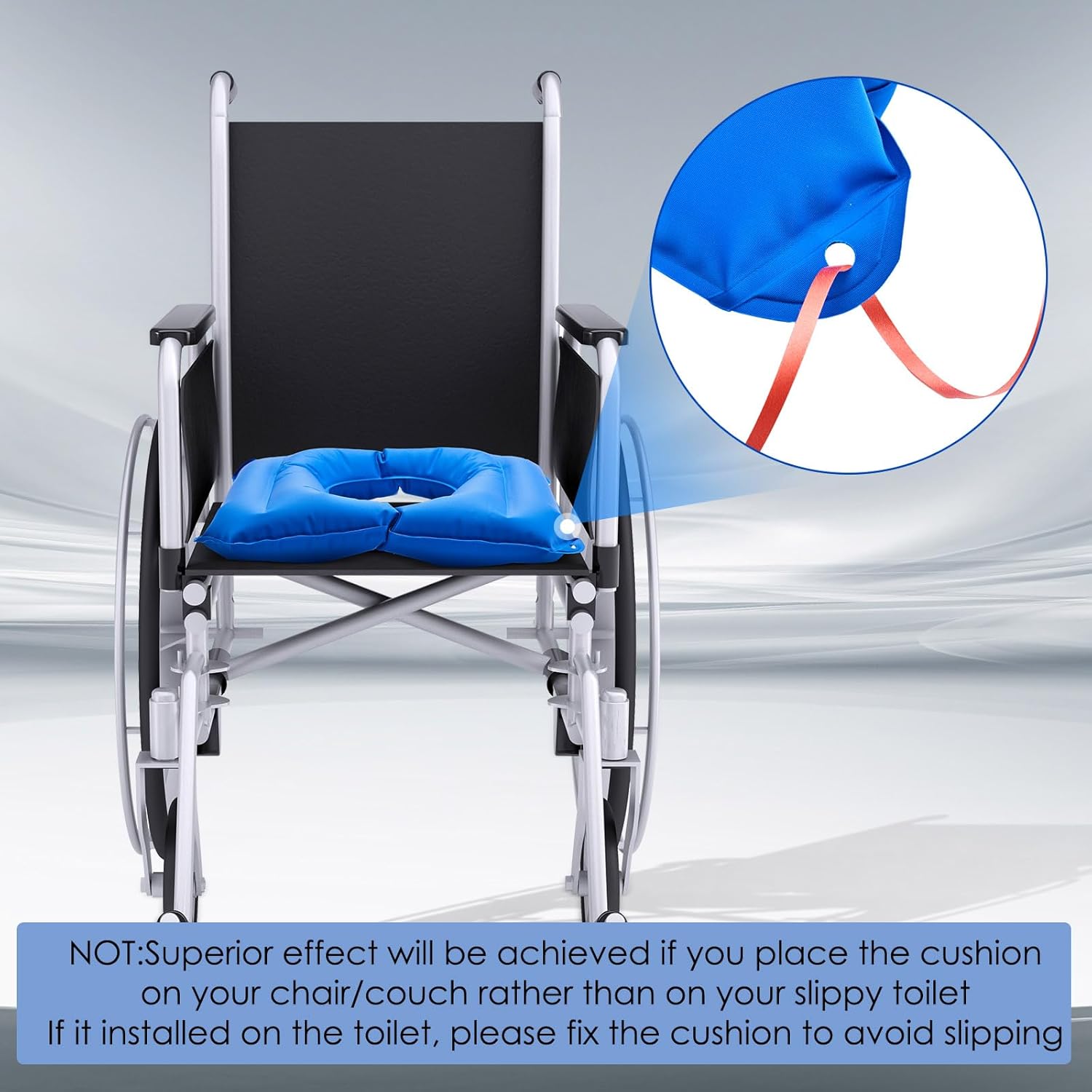 Cojín cuadrado inflable, transpirable, cómodo, cojín inflable para asiento de aire e inflador para sentarse, inodoro, oficina, silla escolar, silla