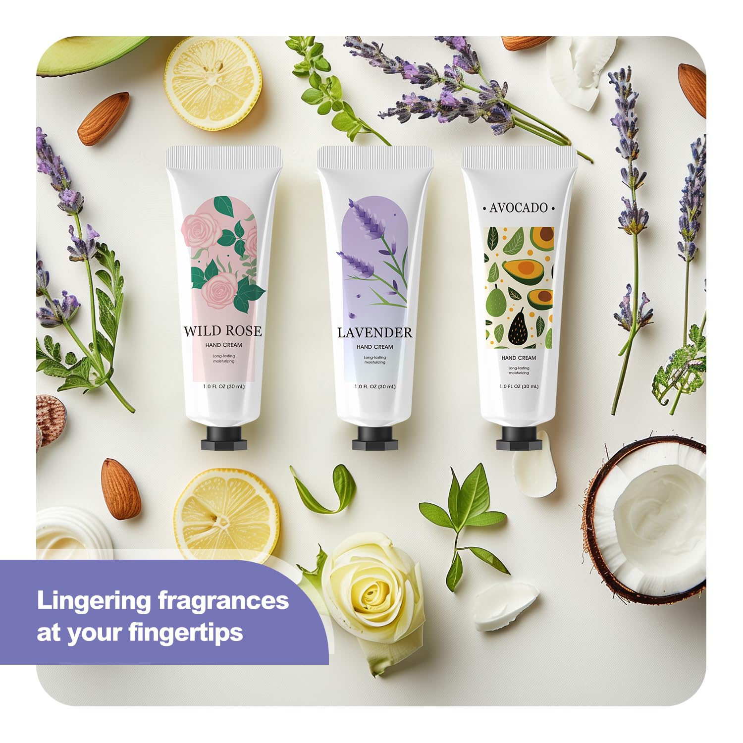spa luxetique Paquete de 10 cremas de manos perfumadas para manos secas agrietadas tamaño viaje, mini loción hidratante con manteca de karité,