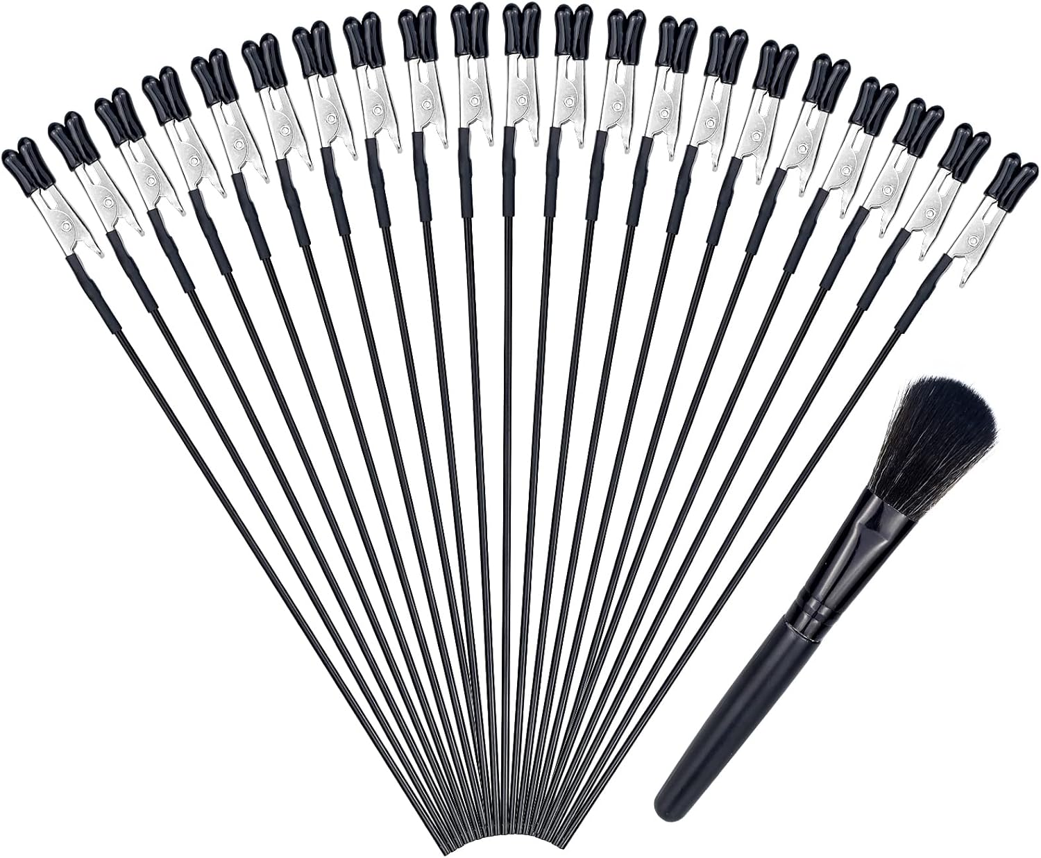 45 barras de clip de cocodrilo (puntas de goma mejoradas) para pintura de modelos y 1 cepillo de limpieza para aerógrafo, rociar, piezas de modelado