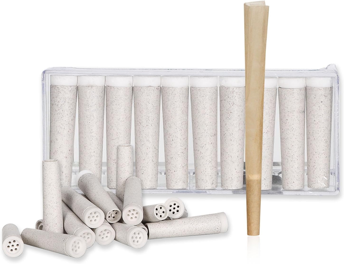 HoneyPuff 10 filtros Charcaol activados para papel de liar de conos preenrollados de tamaño regular y king, puntas de filtros de cigarrillos