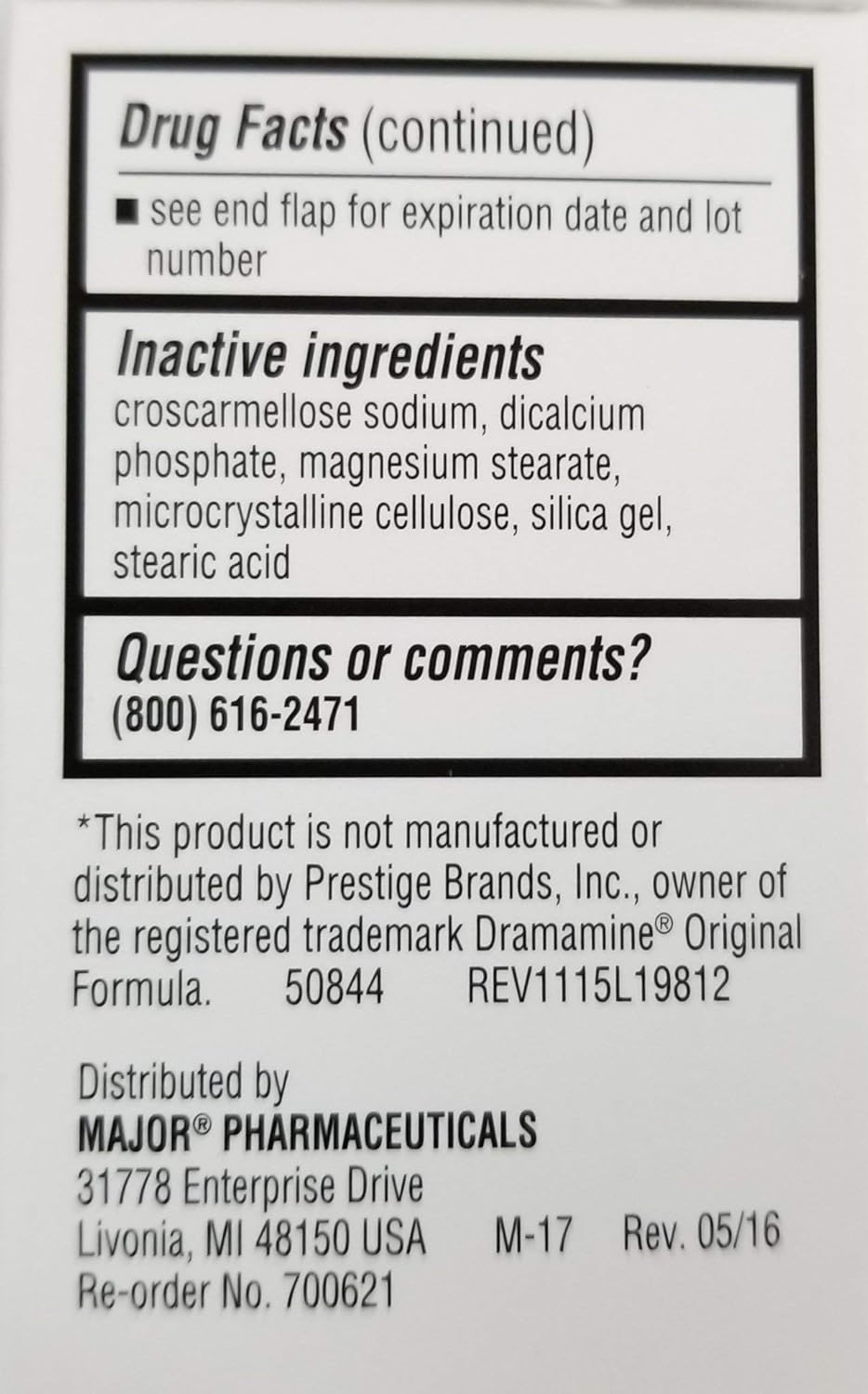 Driminate Genérico para el mareo por movimiento Dramamine 50 mg anti náuseas, 100 unidades (paquete de 2)