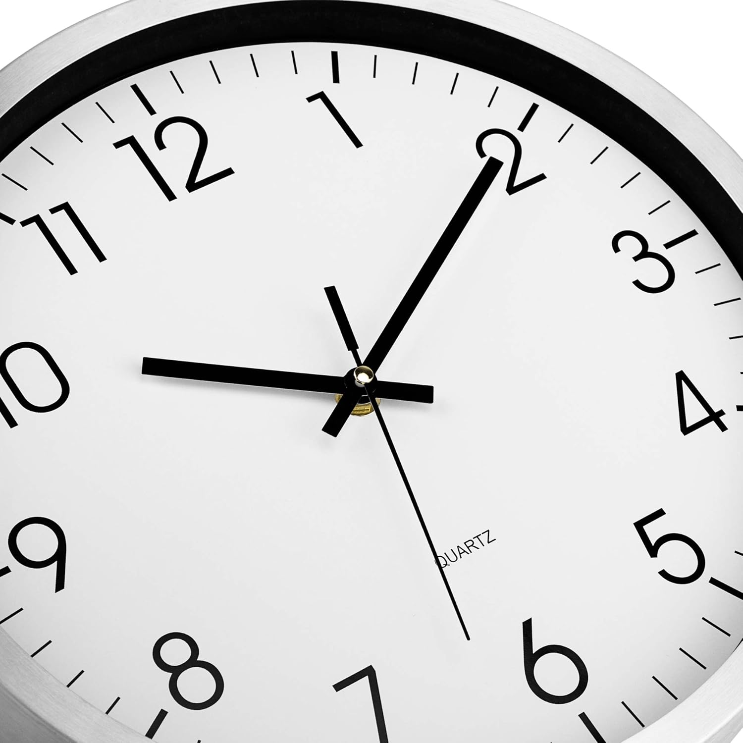 Lumuasky Reloj de pared de metal, funciona con pilas, silencioso, sin tictac, de acero inoxidable, de 12 pulgadas, para escuela, oficina, hogar